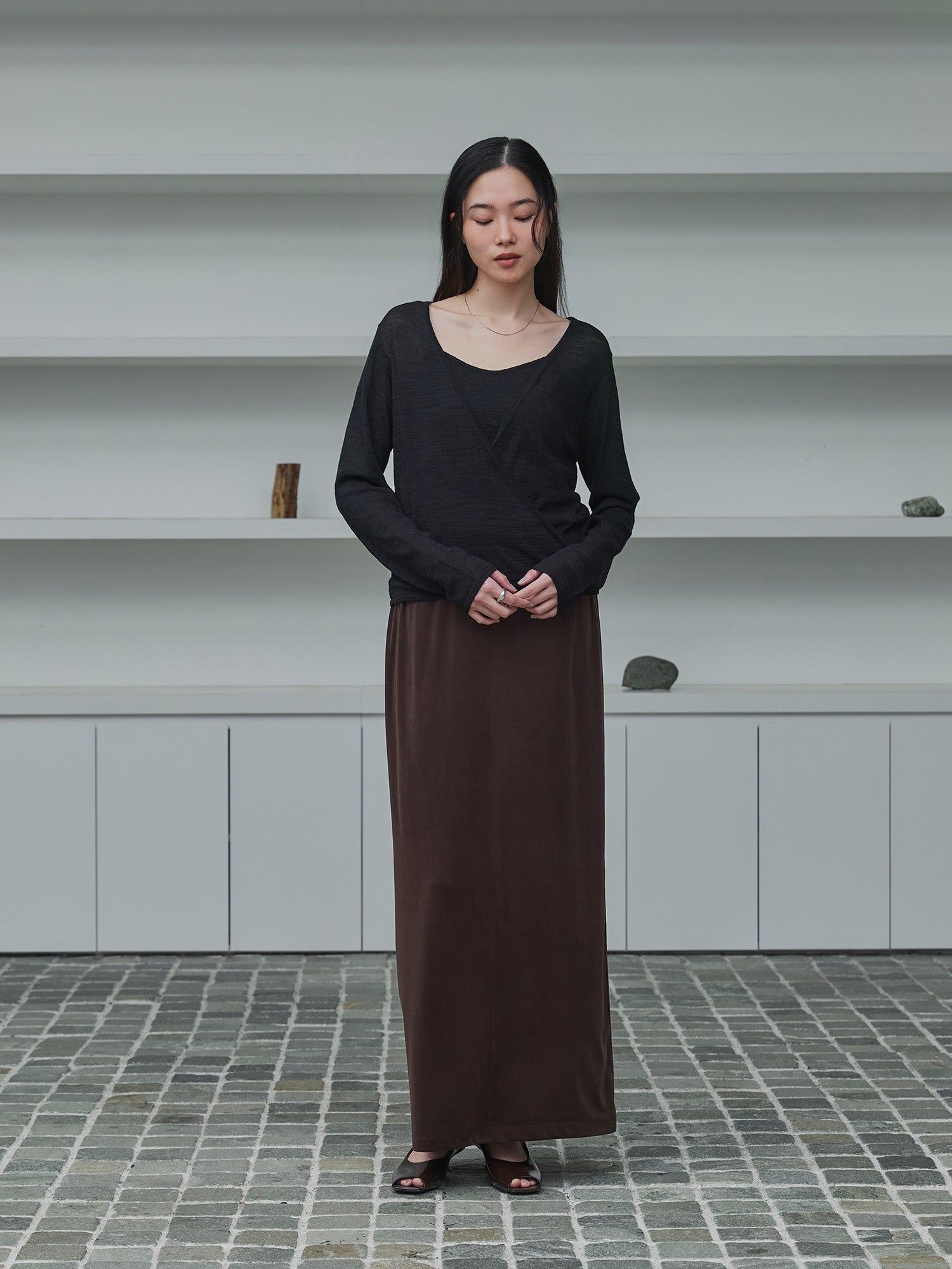 crewre ストレッチベロアスカート　クルーレ crewre online store / ストレッチベロアストレートスカート
