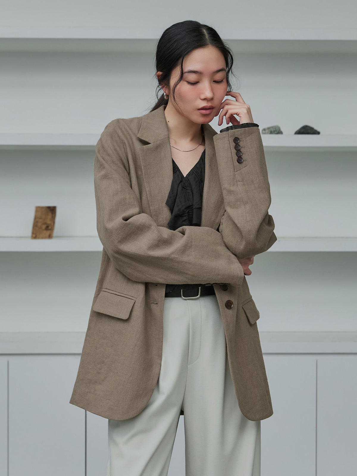 crewre online store / コットンリネンシングルジャケット