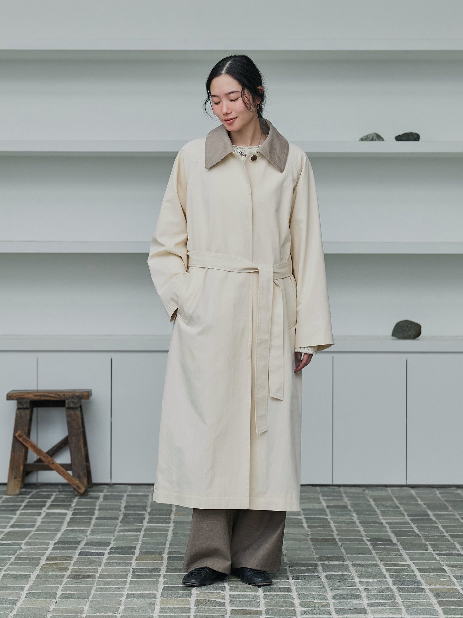 【crewre】size1 / 2wayノーカラーパファーコート crewre online store / 2wayノーカラーパファーコート