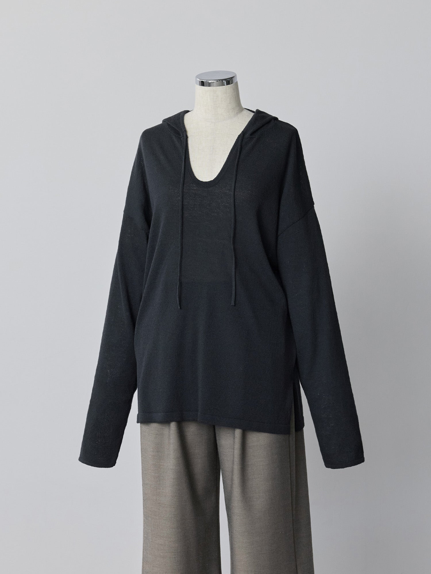 crewre キーネックシアーニットフーディ iron gray crewre online store / キーネックシアーニットフーディ
