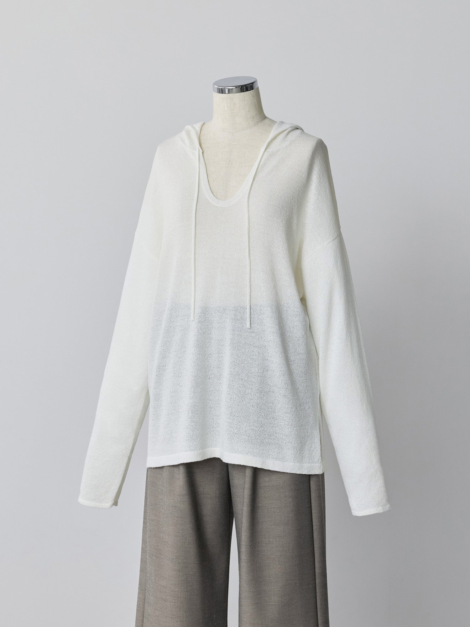 crewre online store / キーネックシアーニットフーディ