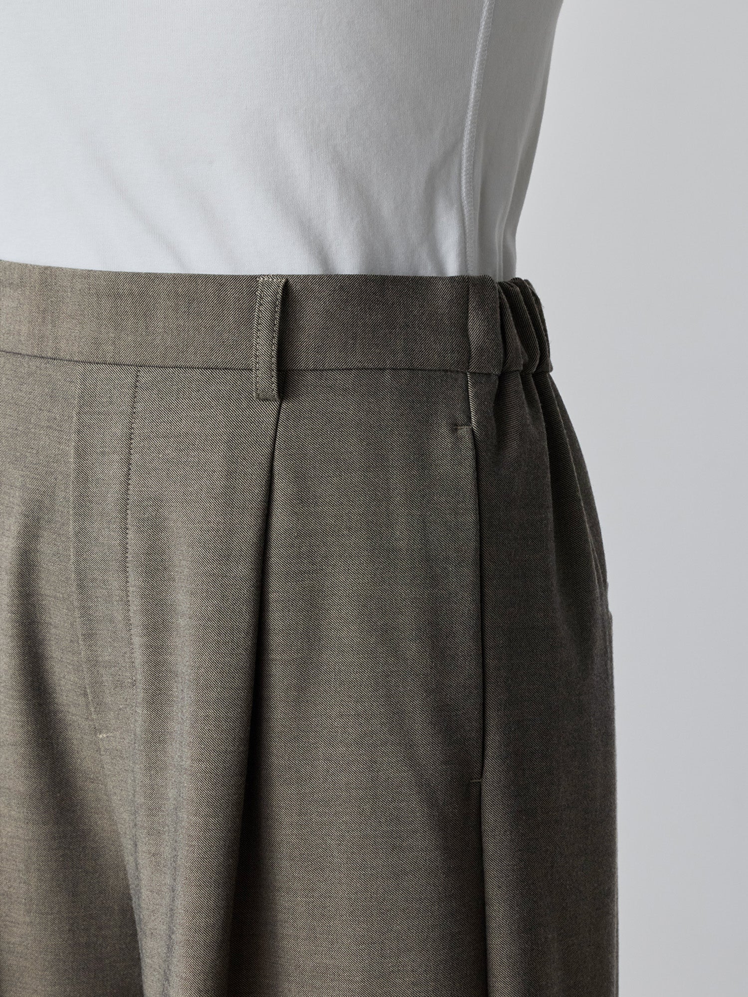＊crewre ラップレイヤードストレートパンツ ash brown 3 crewre online store / ラップレイヤードストレートパンツ
