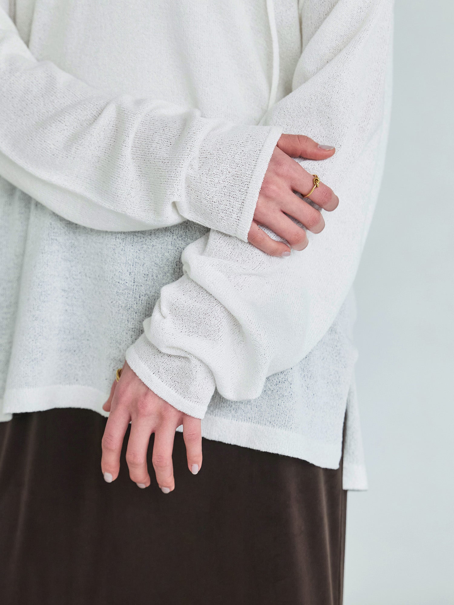 crewre キーネックシアーニットフーディ iron gray サイズ3 crewre online store / キーネックシアーニットフーディ