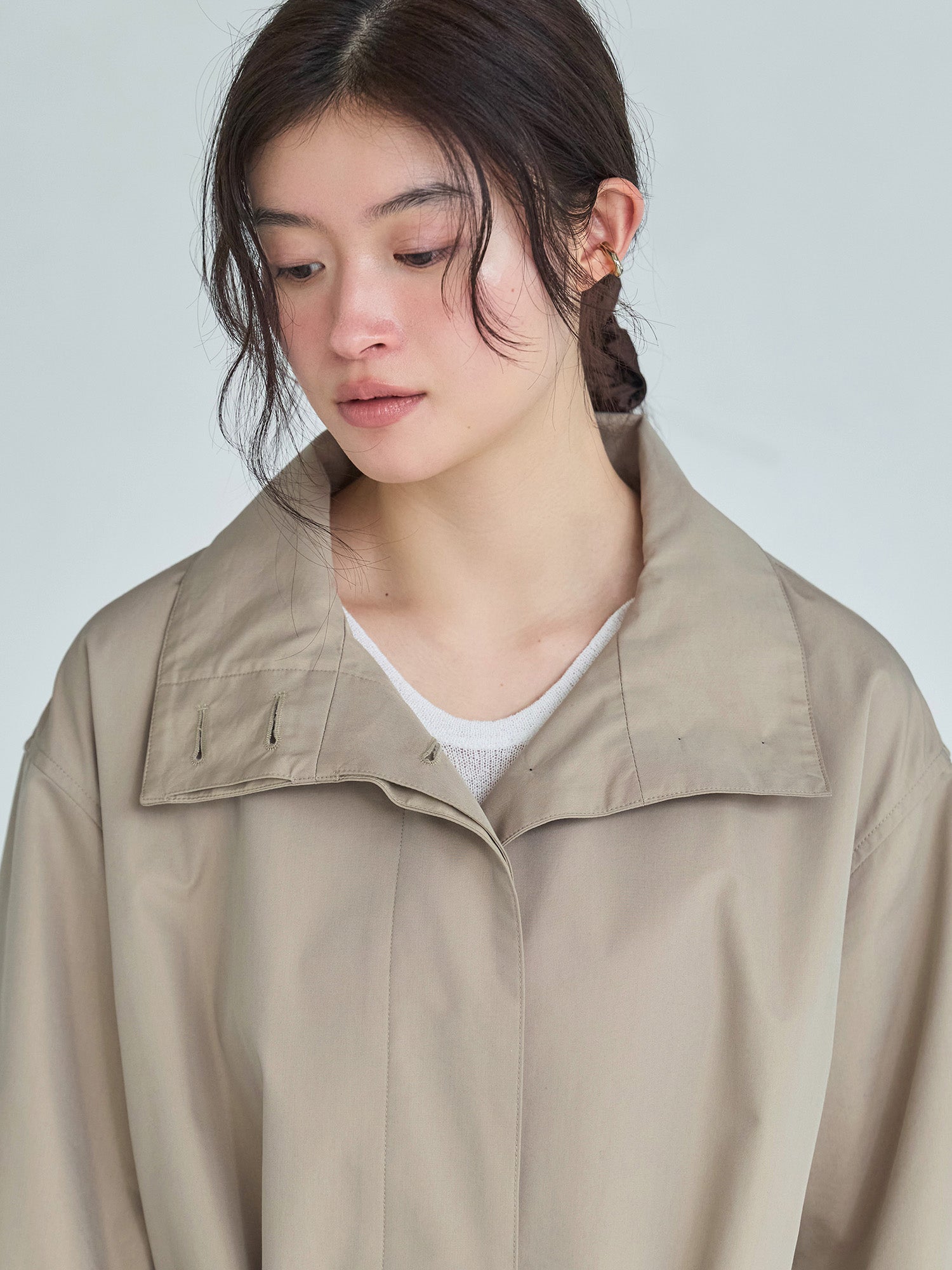 crewreクルーレ　スプリングスタンドカラーハーフ コート　ベージュ　サイズ1 crewre online store / スプリングスタンドカラーハーフコート