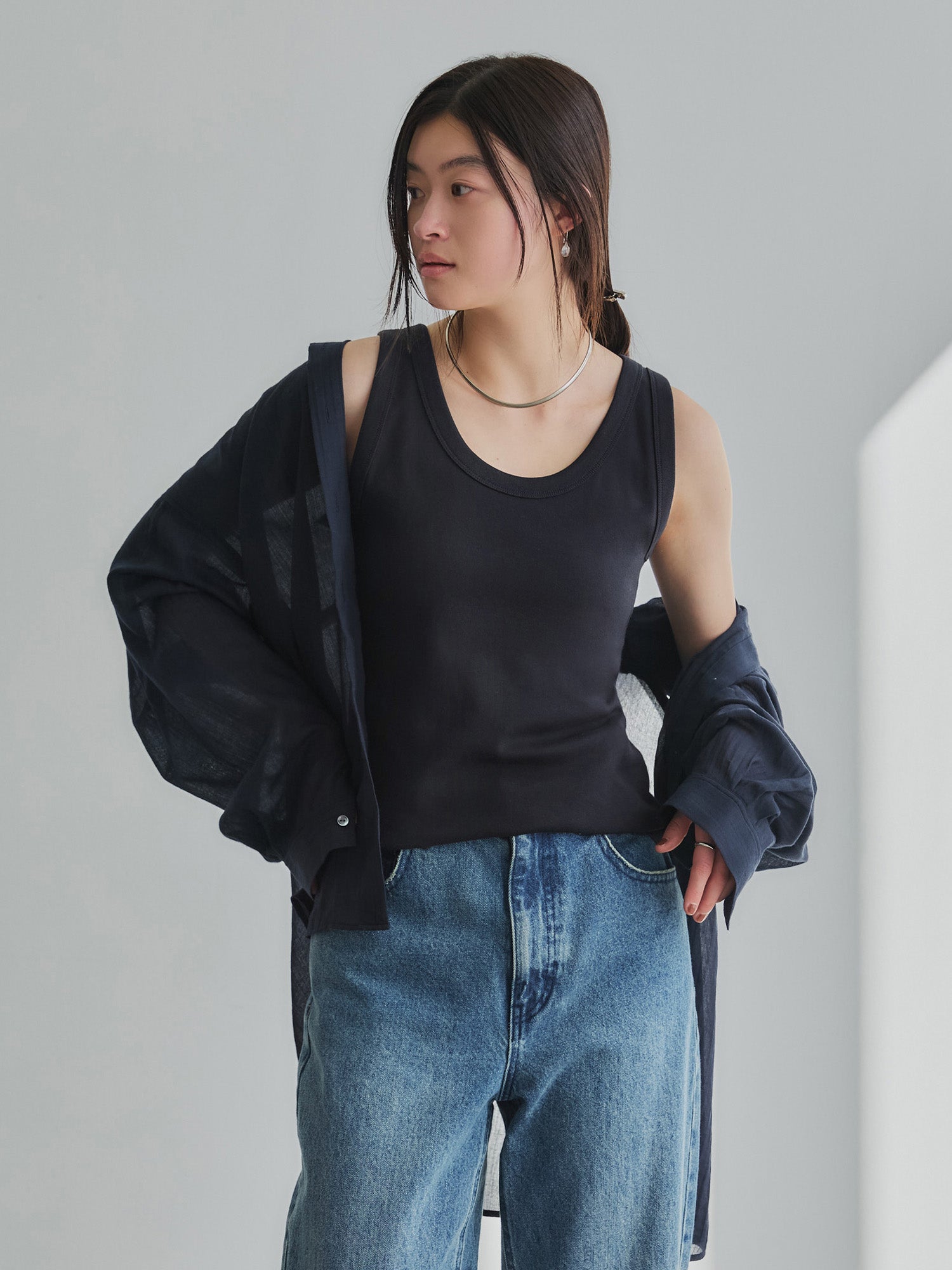 crewre online store / 2wayフライススリムタンクトップ