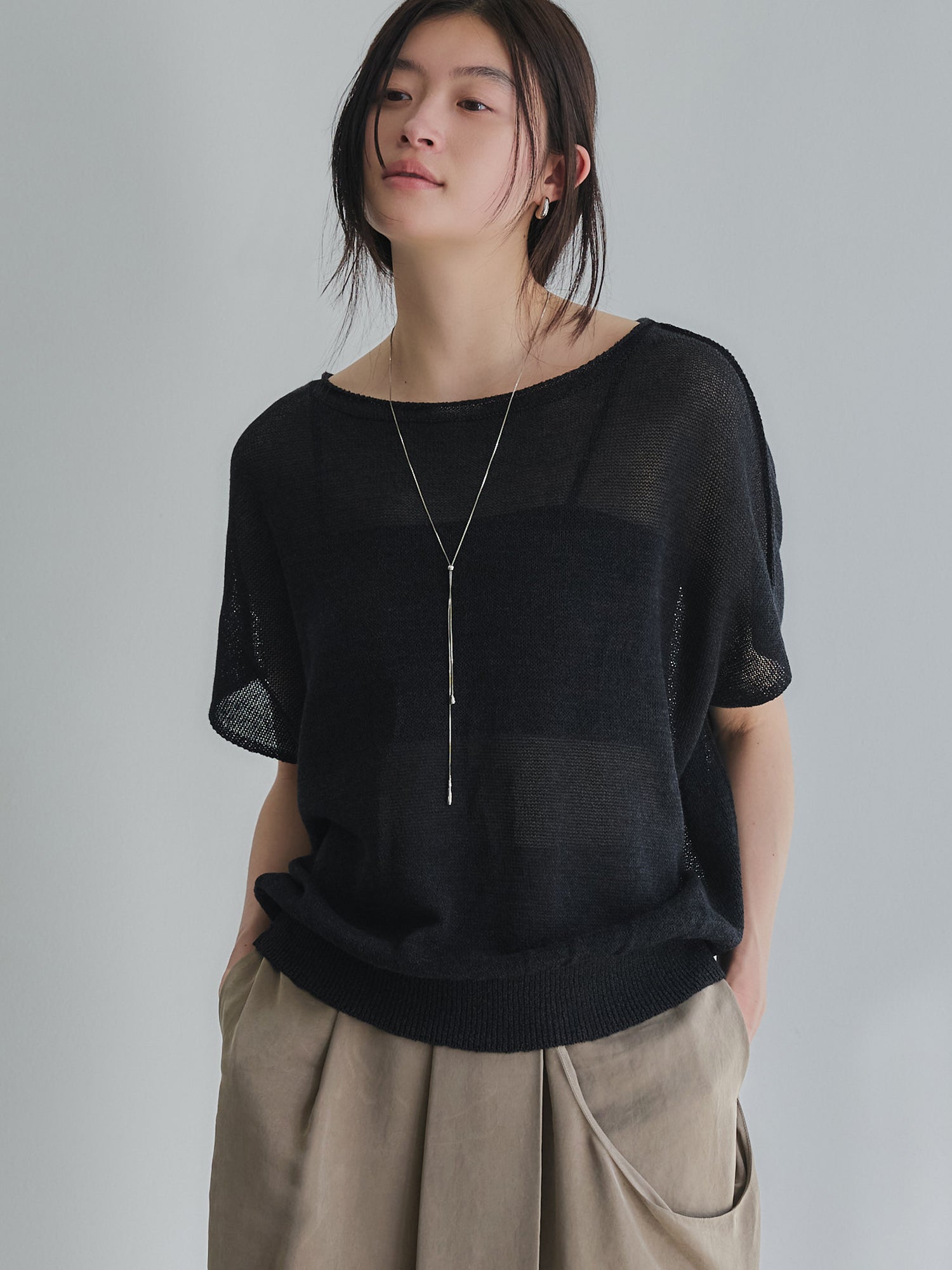 クルーレ crewre⭐︎エポーレットラグランコットンニット　ivory サイズ2 crewre online store / エポーレットラグランコットンニット