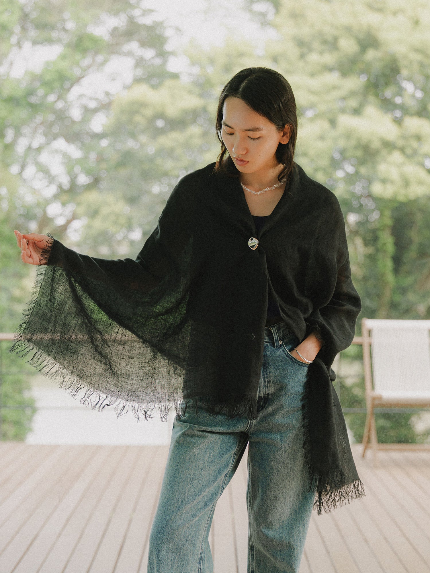 crewre online store / リネンフリンジサマーストール