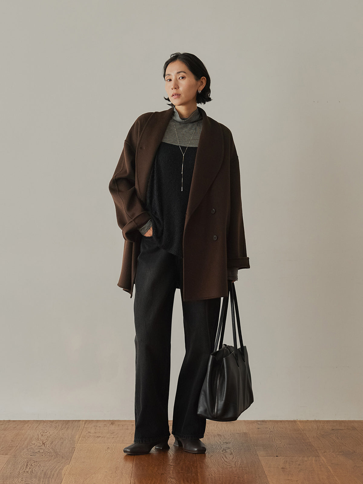 H163 B80 W62 H83<br>着用サイズ : size2 / カラー：dark brown 