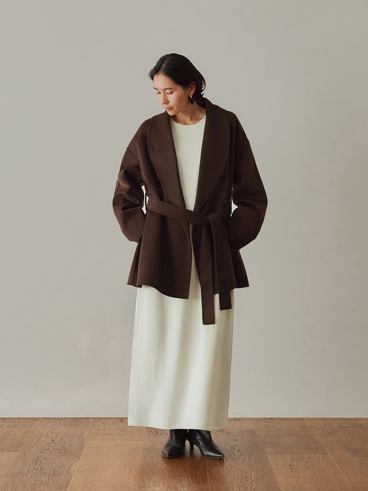 H163 B80 W62 H83<br>着用サイズ : size2 / カラー：dark brown 
