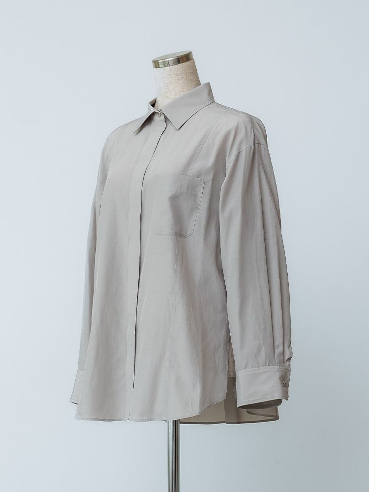 アセテートパネルシームシャツ