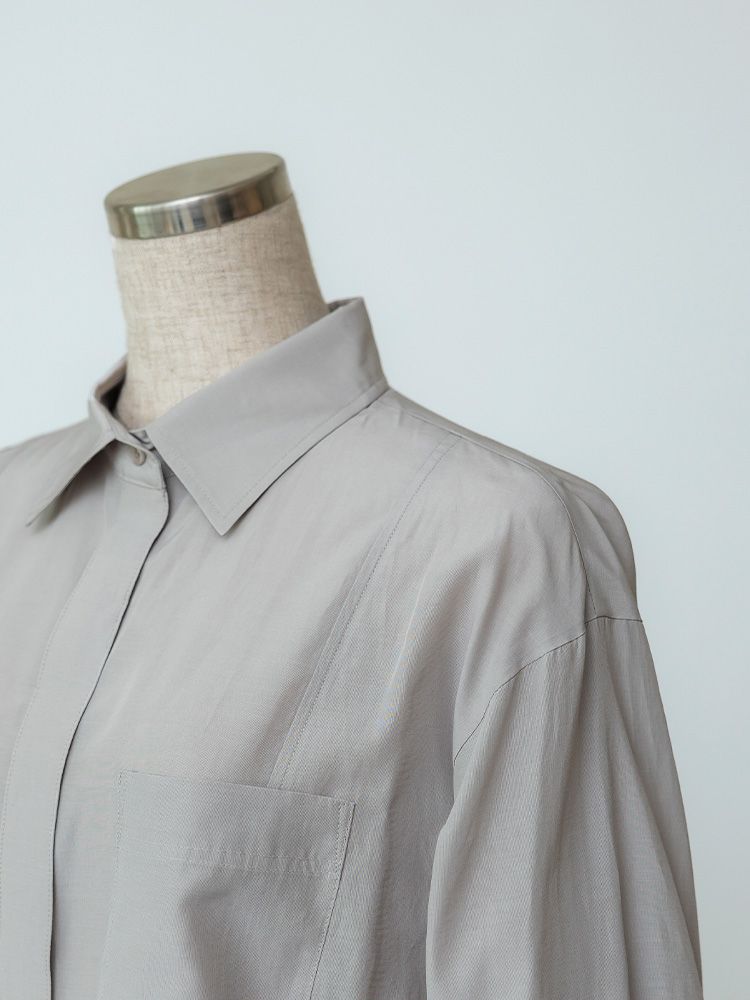 アセテートパネルシームシャツ