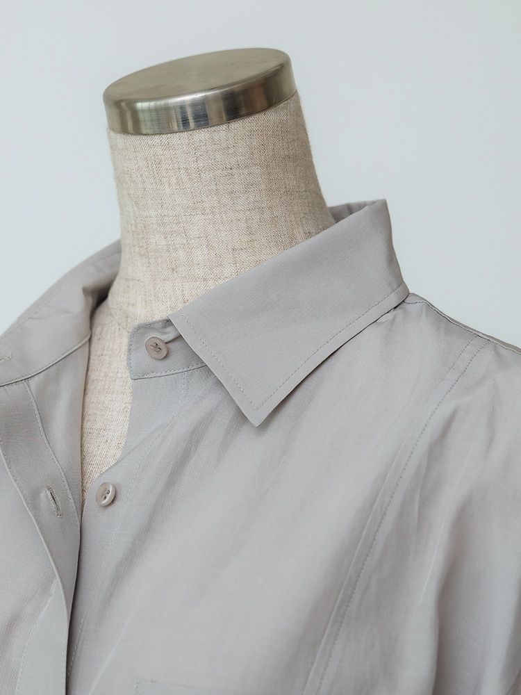 アセテートパネルシームシャツ