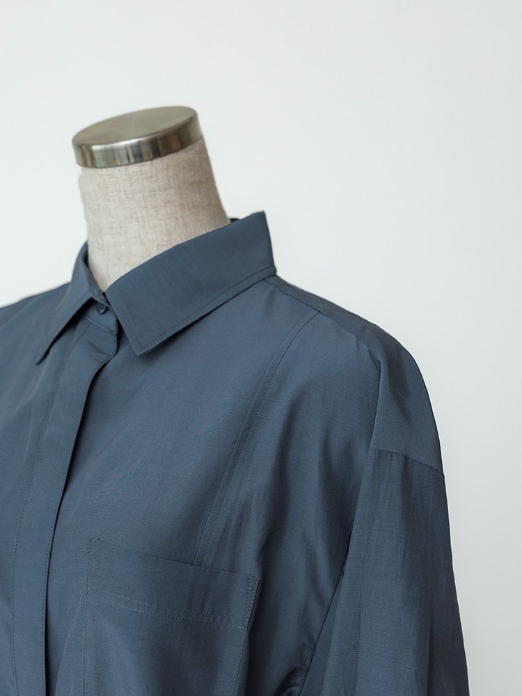 アセテートパネルシームシャツ