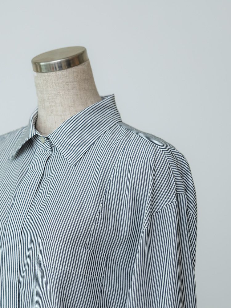 アセテートパネルシームシャツ