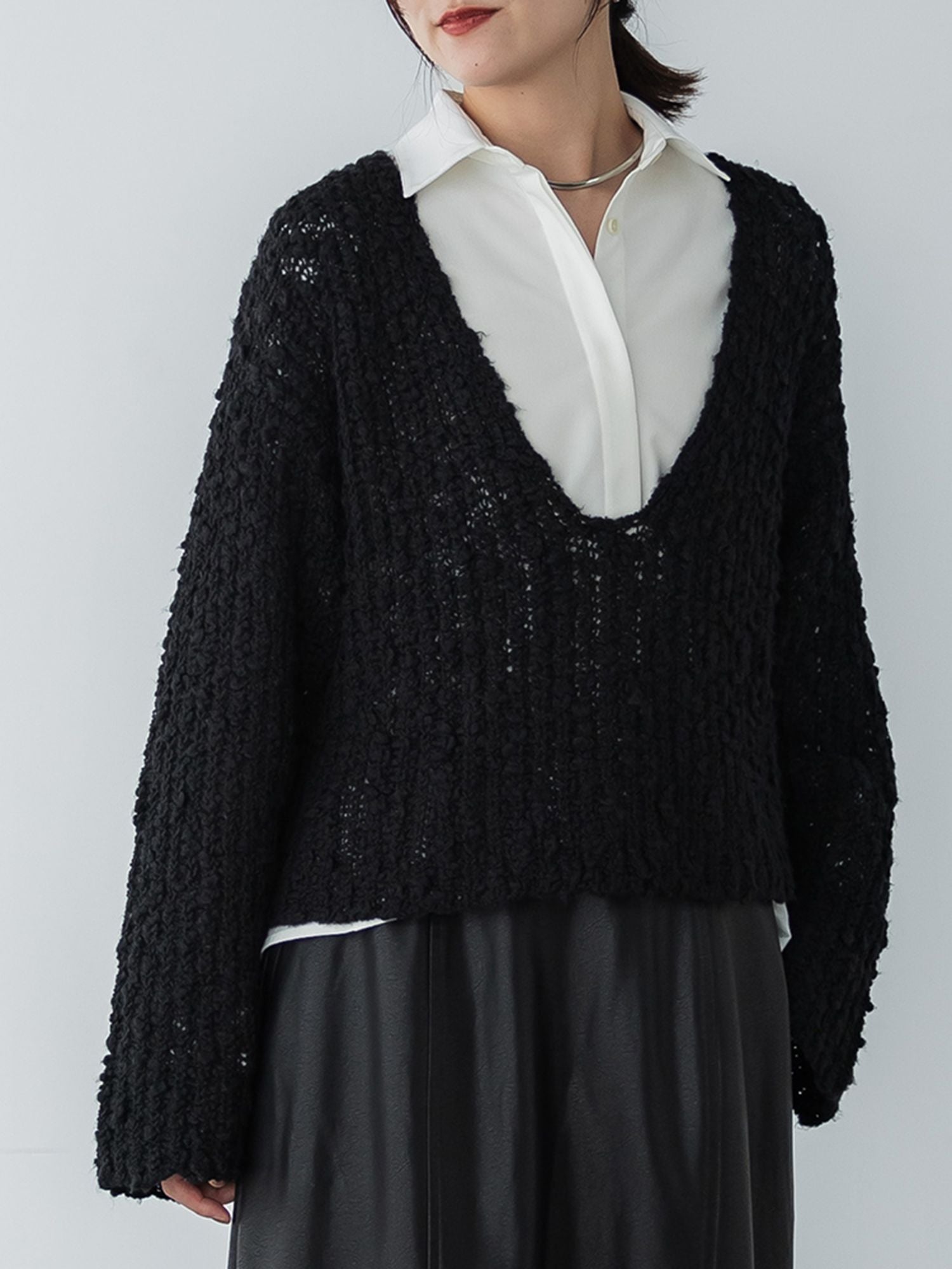 crewre online store / メランジディープVネックニット