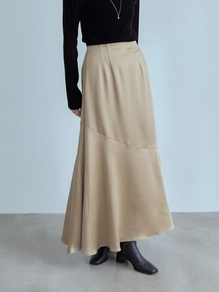 crewre online store / ドレープサテンマキシスカート