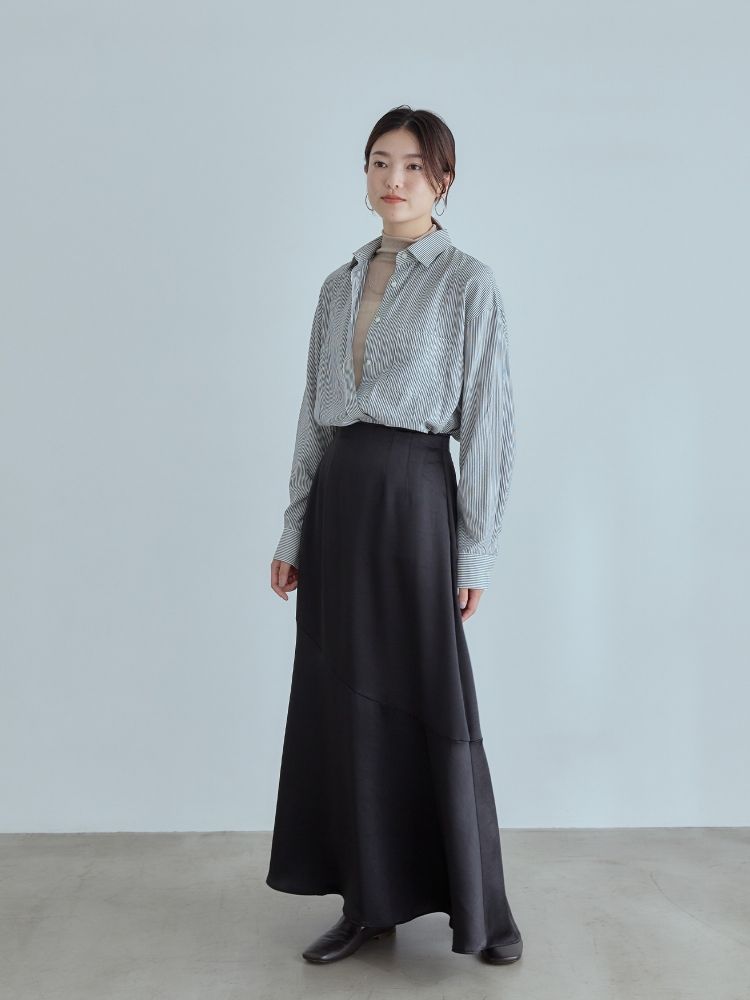 crewre online store / ドレープサテンマキシスカート