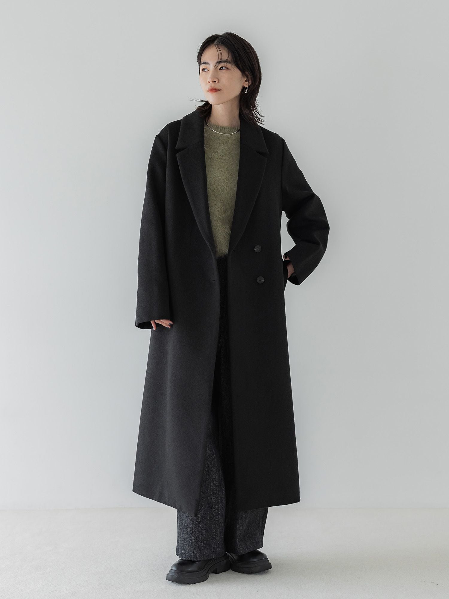 crewre online store / アジャスタブルウールロングコート