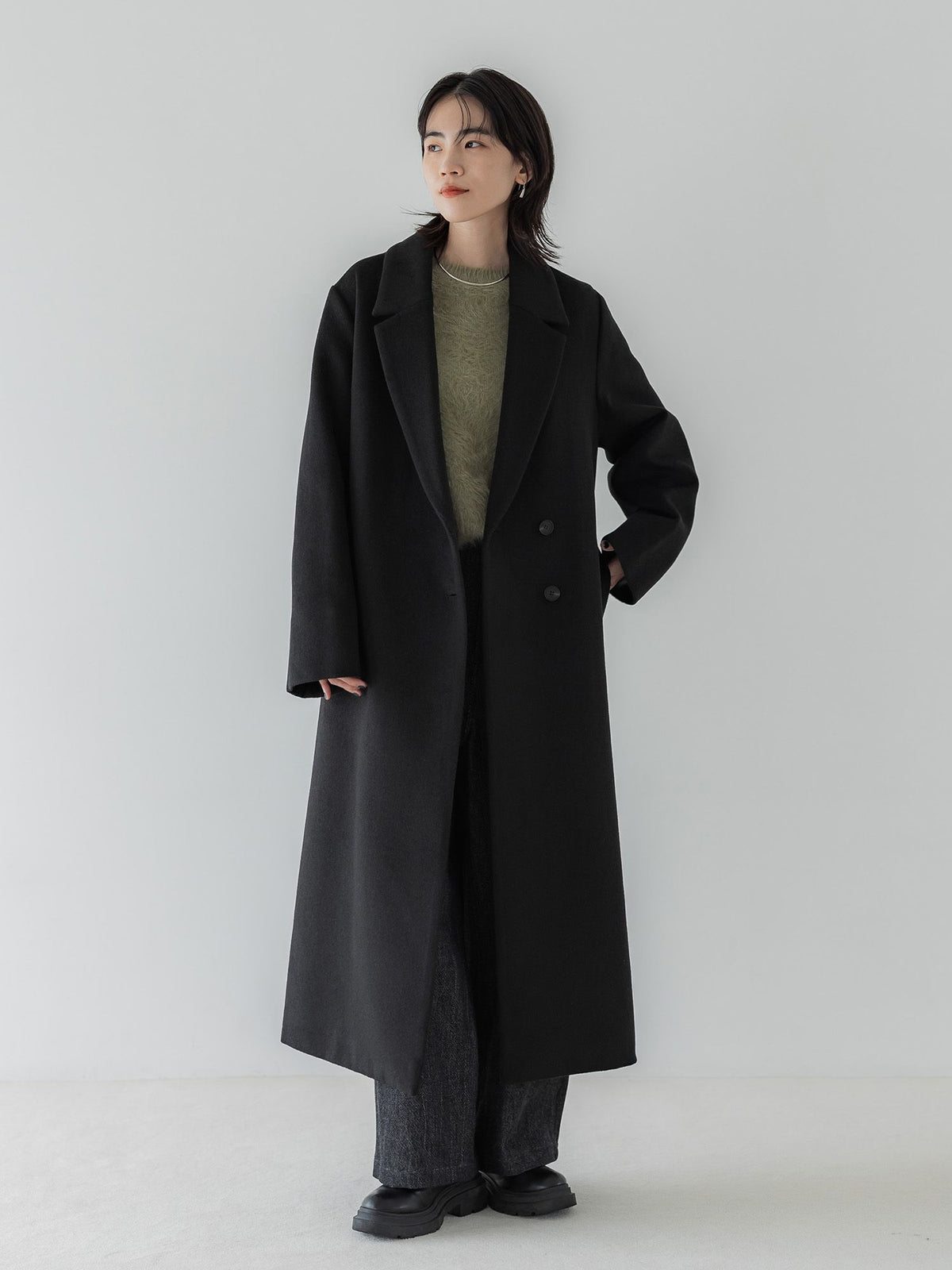 crewre online store / アジャスタブルウールロングコート