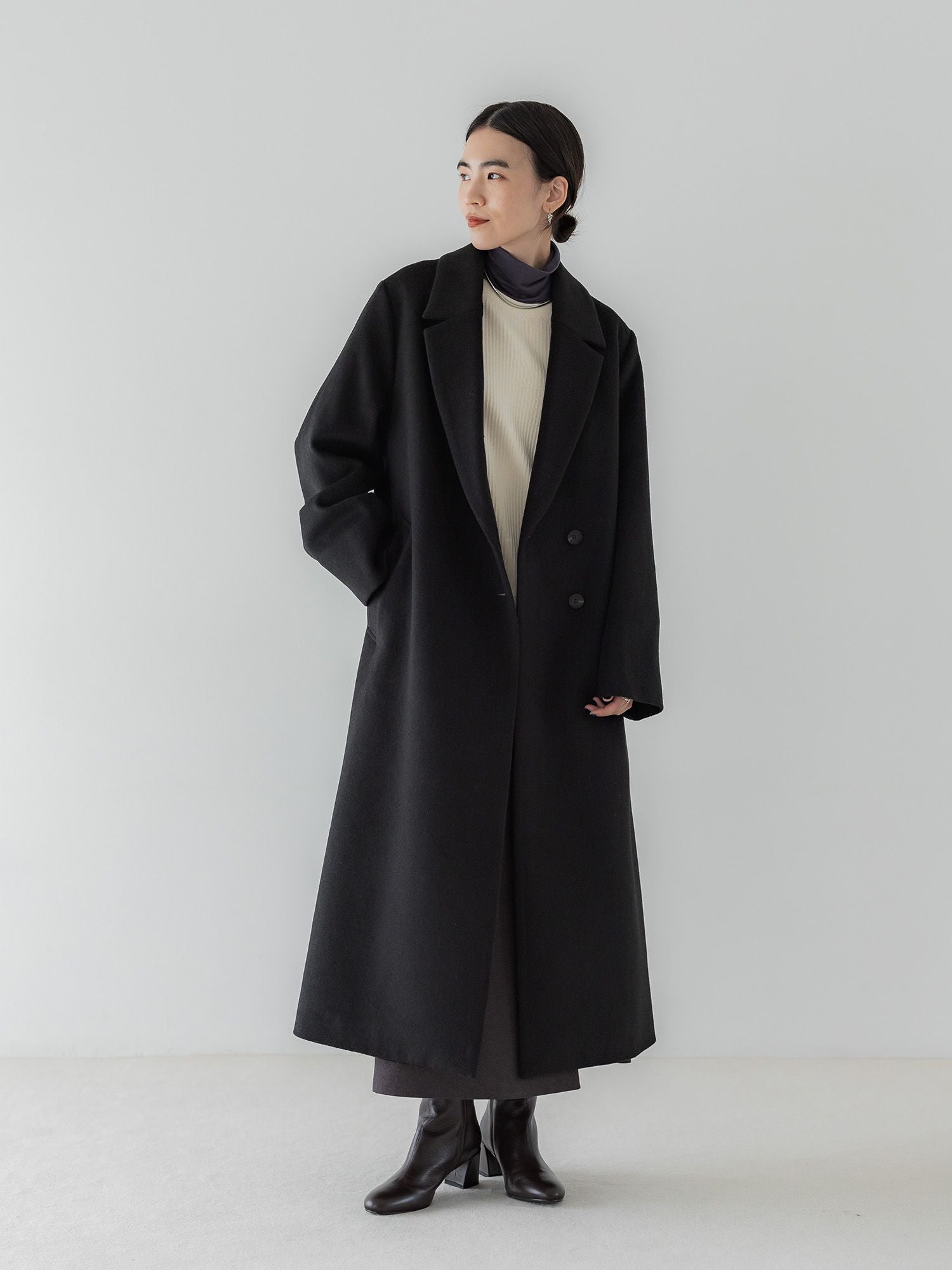 crewre online store / アジャスタブルウールロングコート