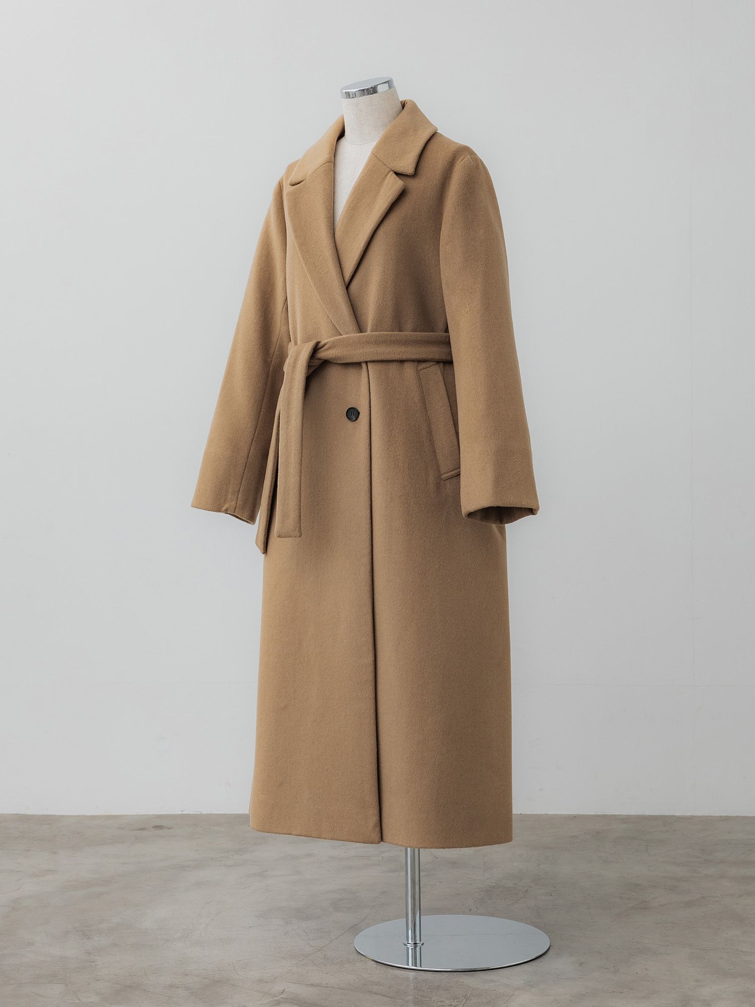 アジャスタブルウールロングコート
