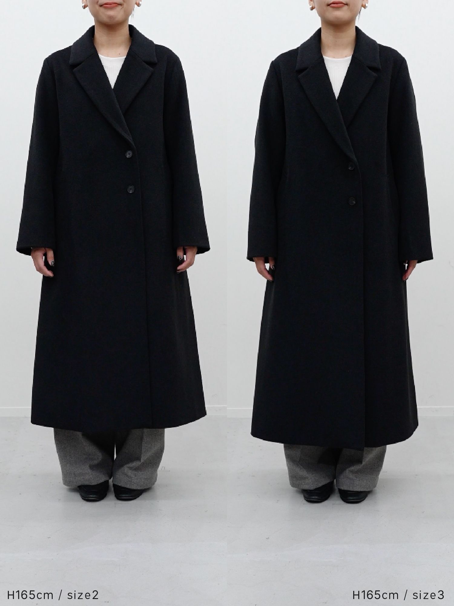 【未使用品】crewre ウールロングコート　size3 ブラック crewre online store / アジャスタブルウールロングコート