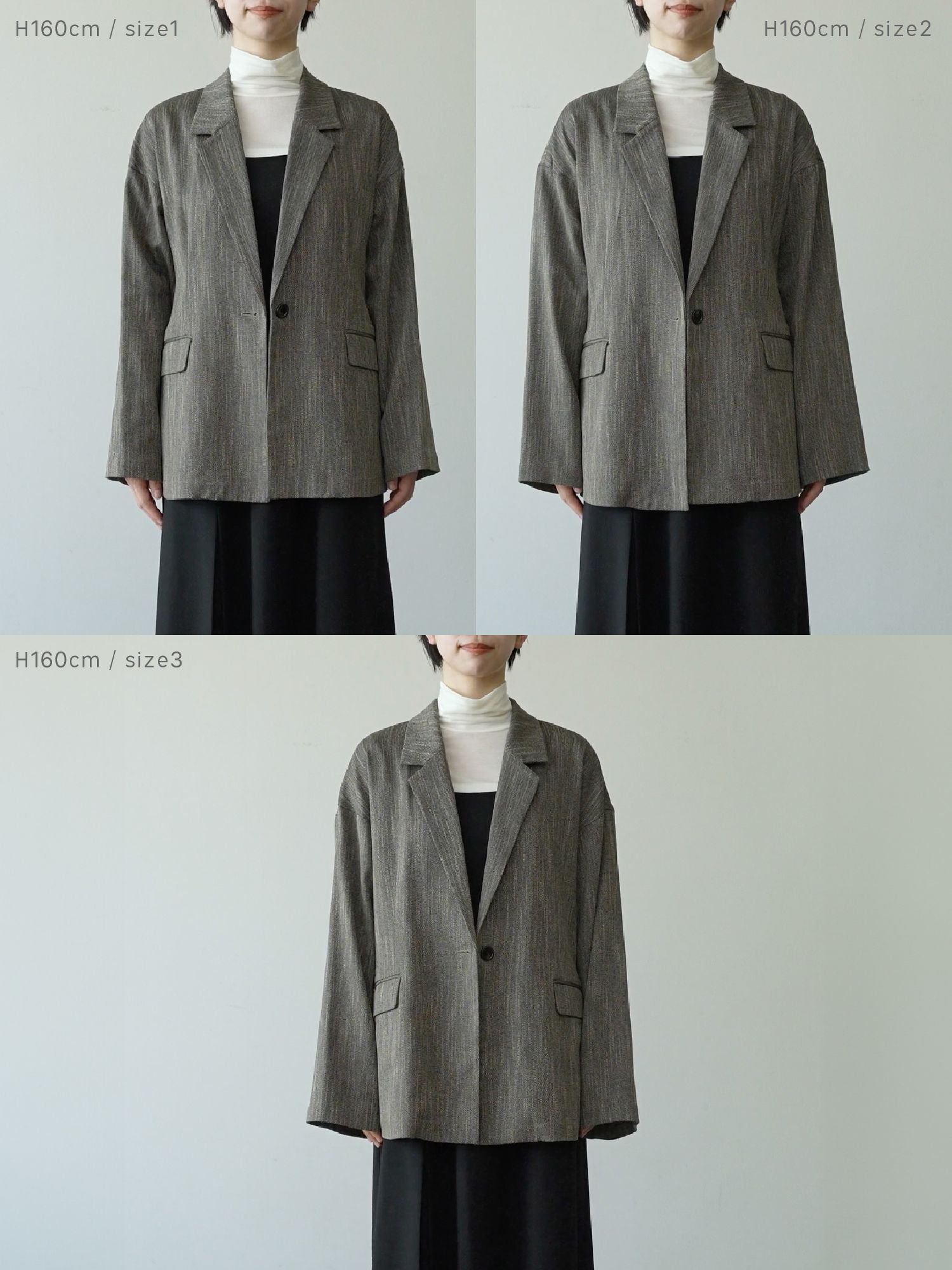 crewre ツイーディヘリンボンジャケット　size1 ash brown crewre online store / ツイーディヘリンボンジャケット