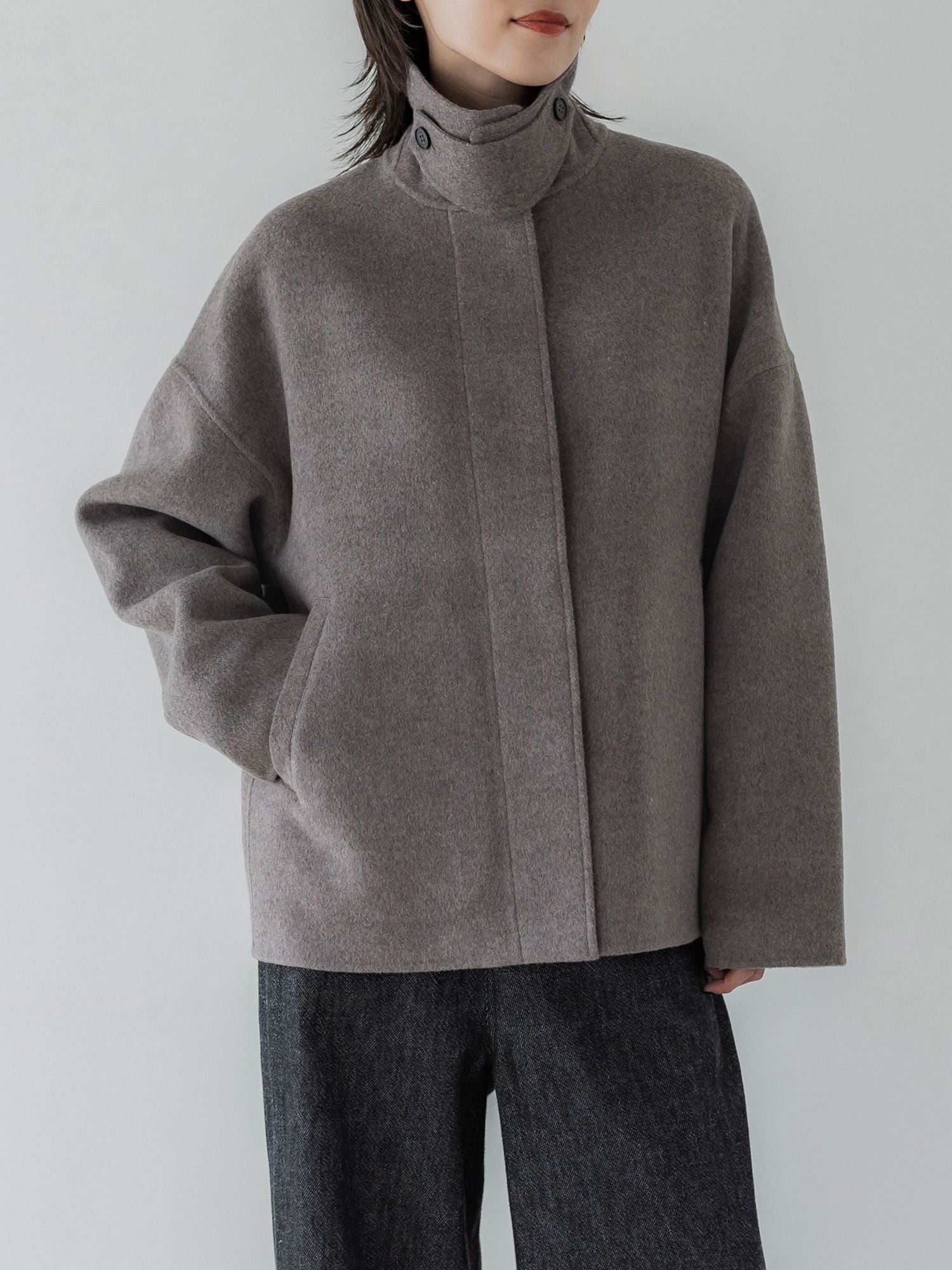 crewre online store / 2wayウールリバーショートコート