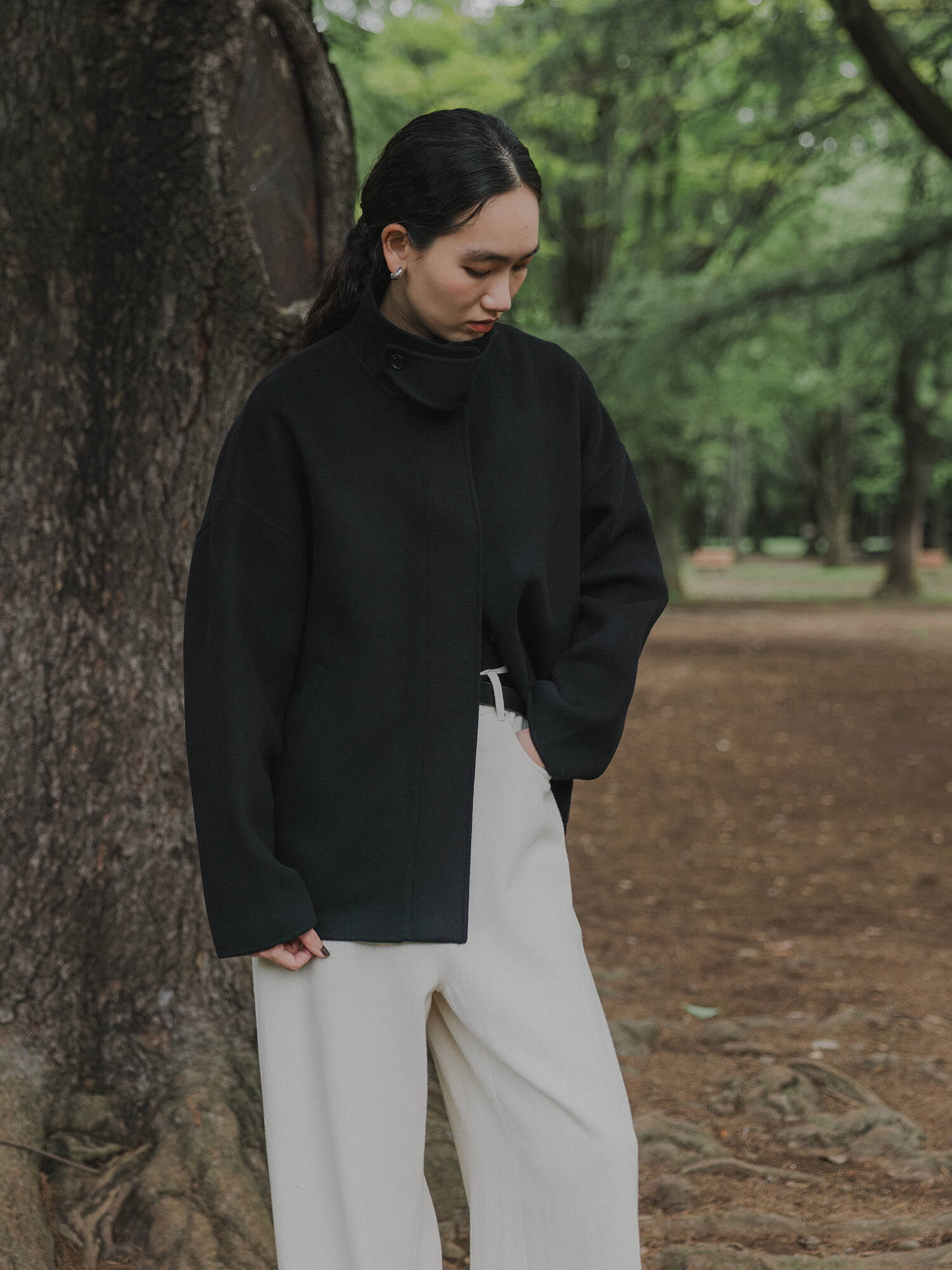 crewre online store / 2wayウールリバーショートコート