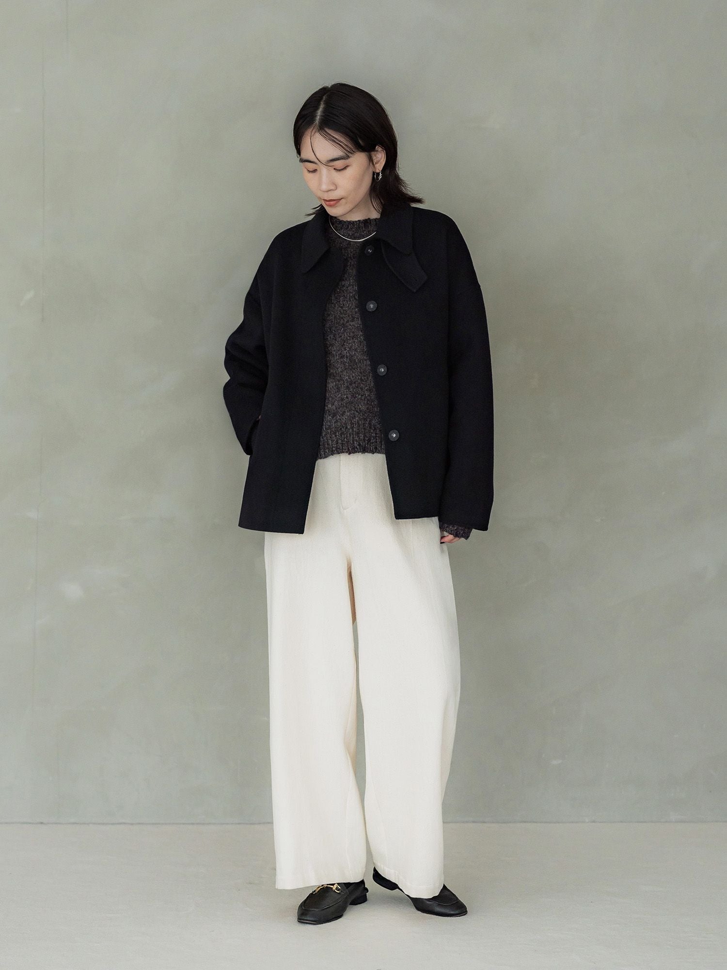 crewre online store / 2wayウールリバーショートコート