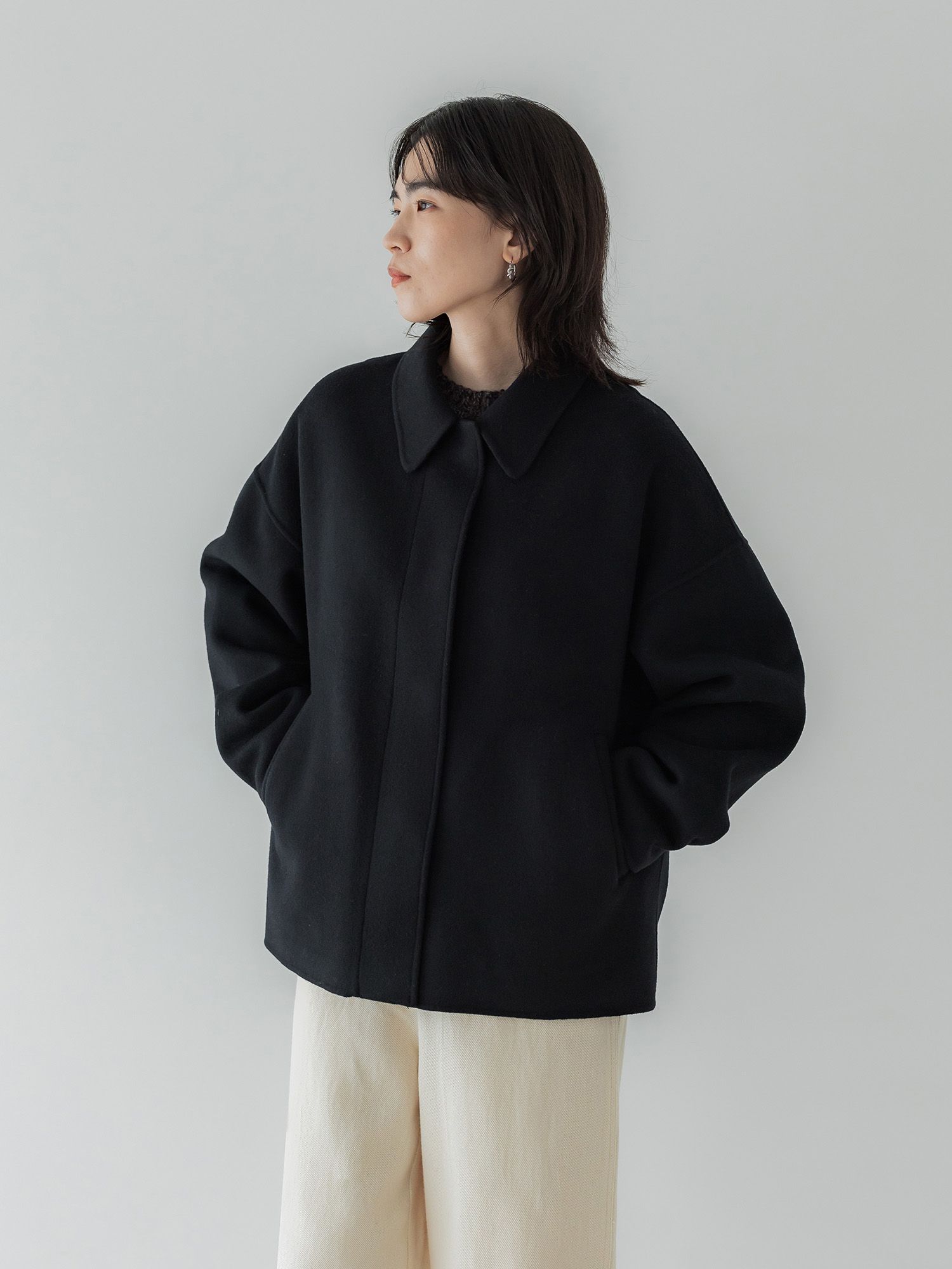 crewre online store / 2wayウールリバーショートコート