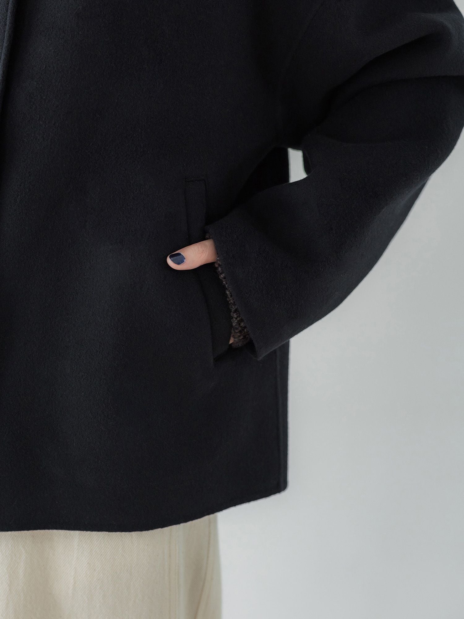 crewre online store / 2wayウールリバーショートコート
