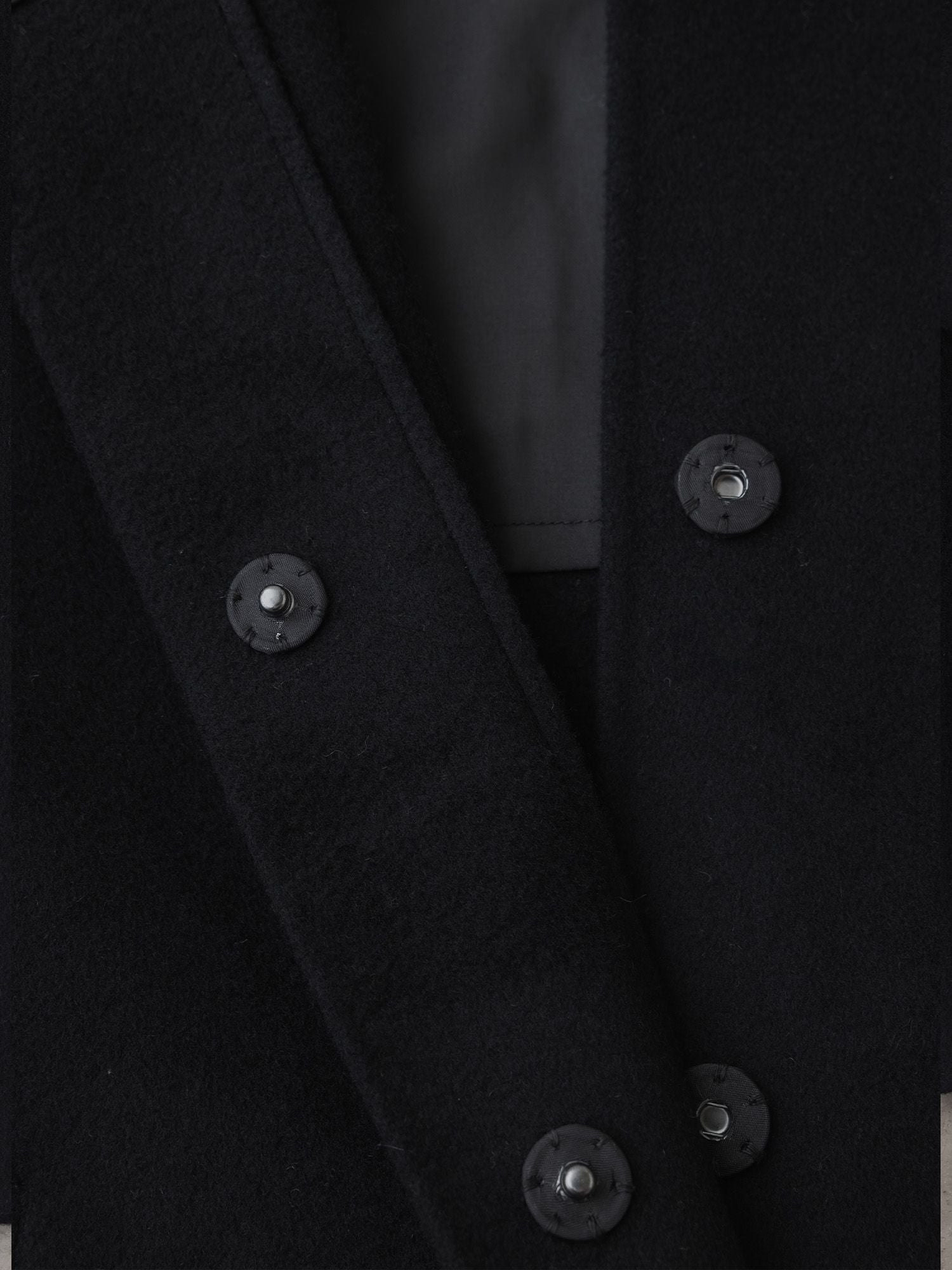crewre　2wayウールリバーショートコート　黒 crewre online store / 2wayウールリバーショートコート