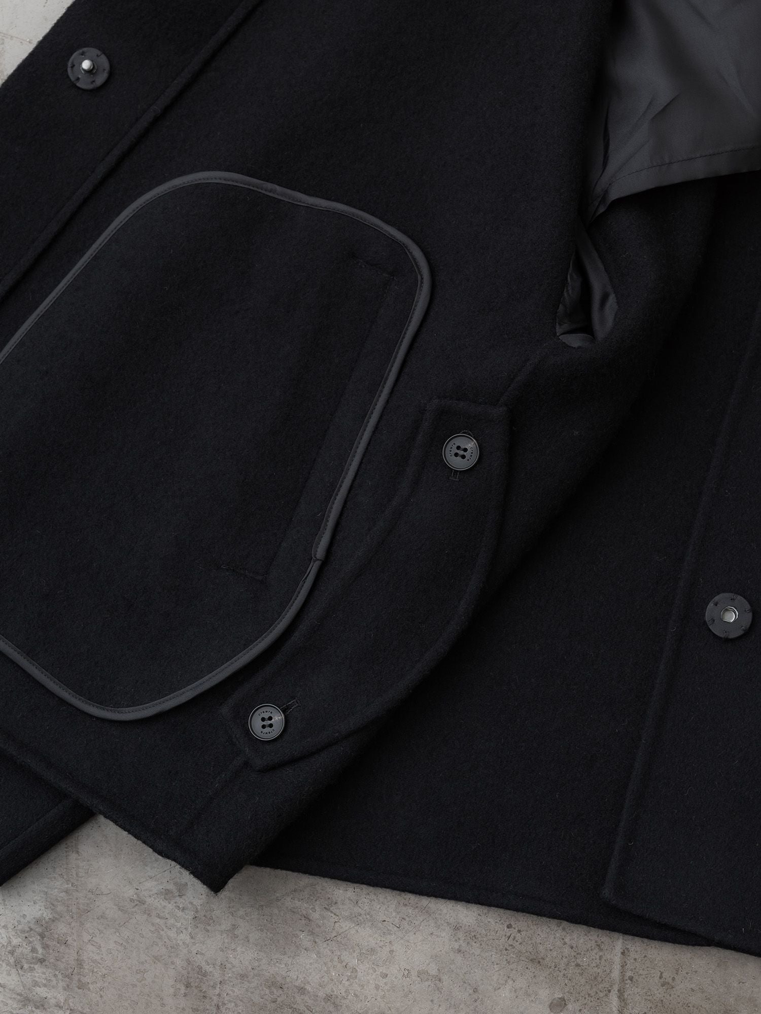 crewre online store / 2wayウールリバーショートコート