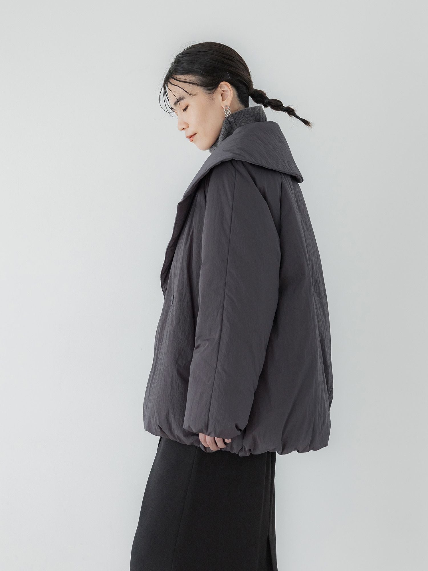 週末値下げ！crewre ダブルブレストダウンジャケット　3　チャコールグレー crewre online store / ダブルブレストダウンジャケット