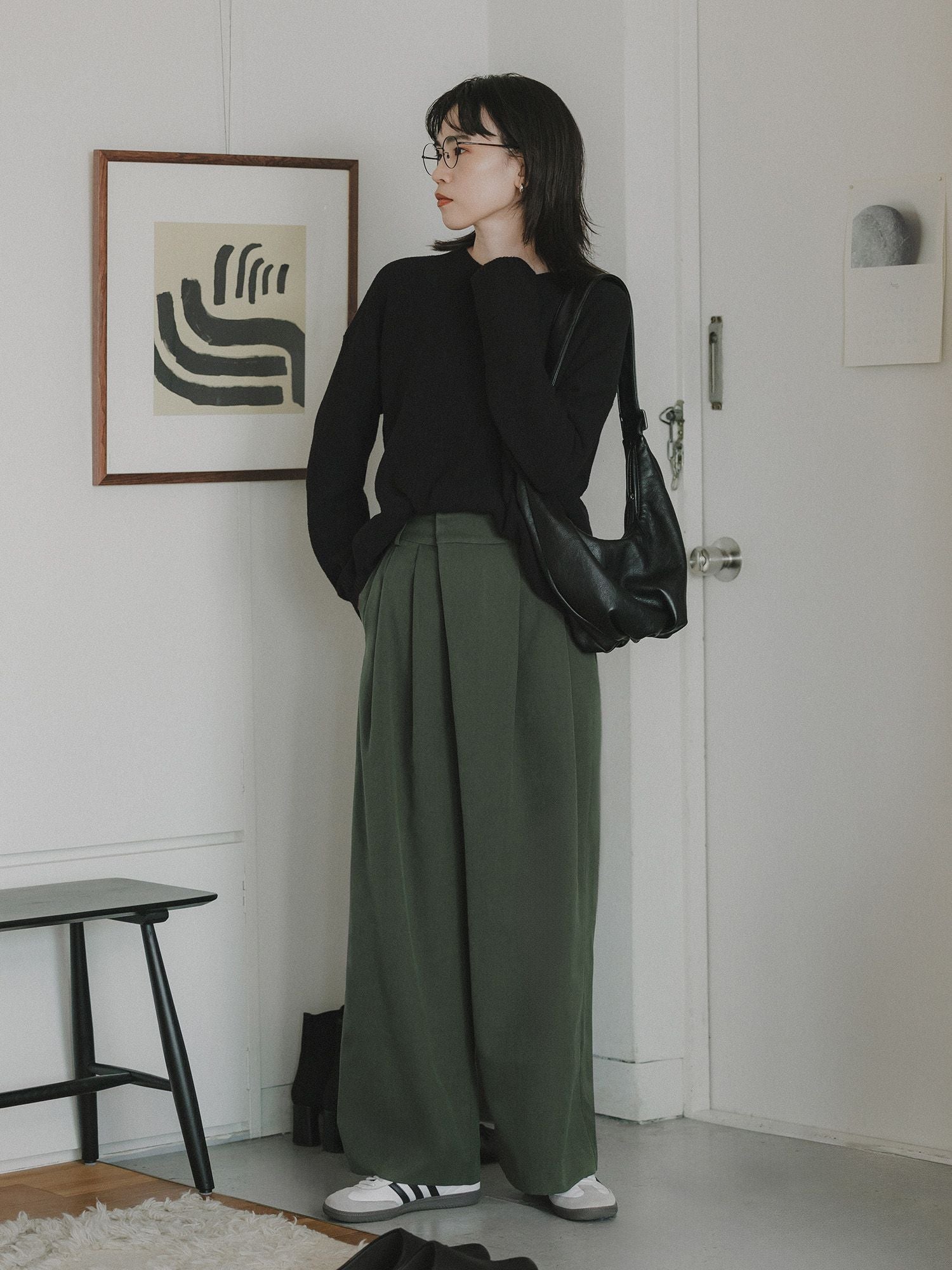 crewre online store / アシンメトリーツータックパンツ