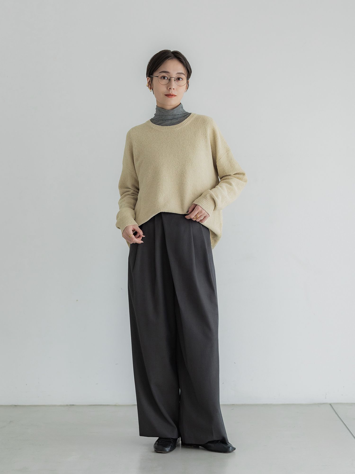 crewre online store / アシンメトリーツータックパンツ