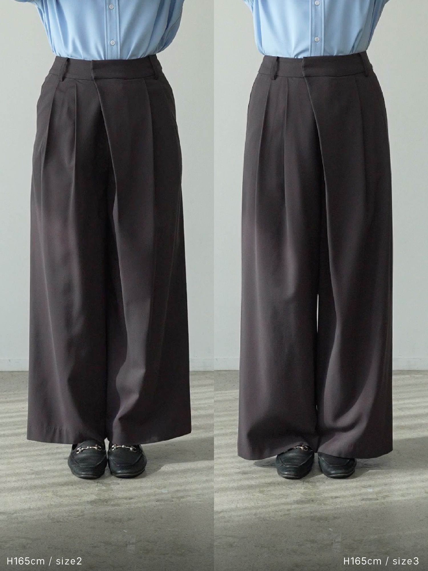 アシンメトリーツータックパンツ