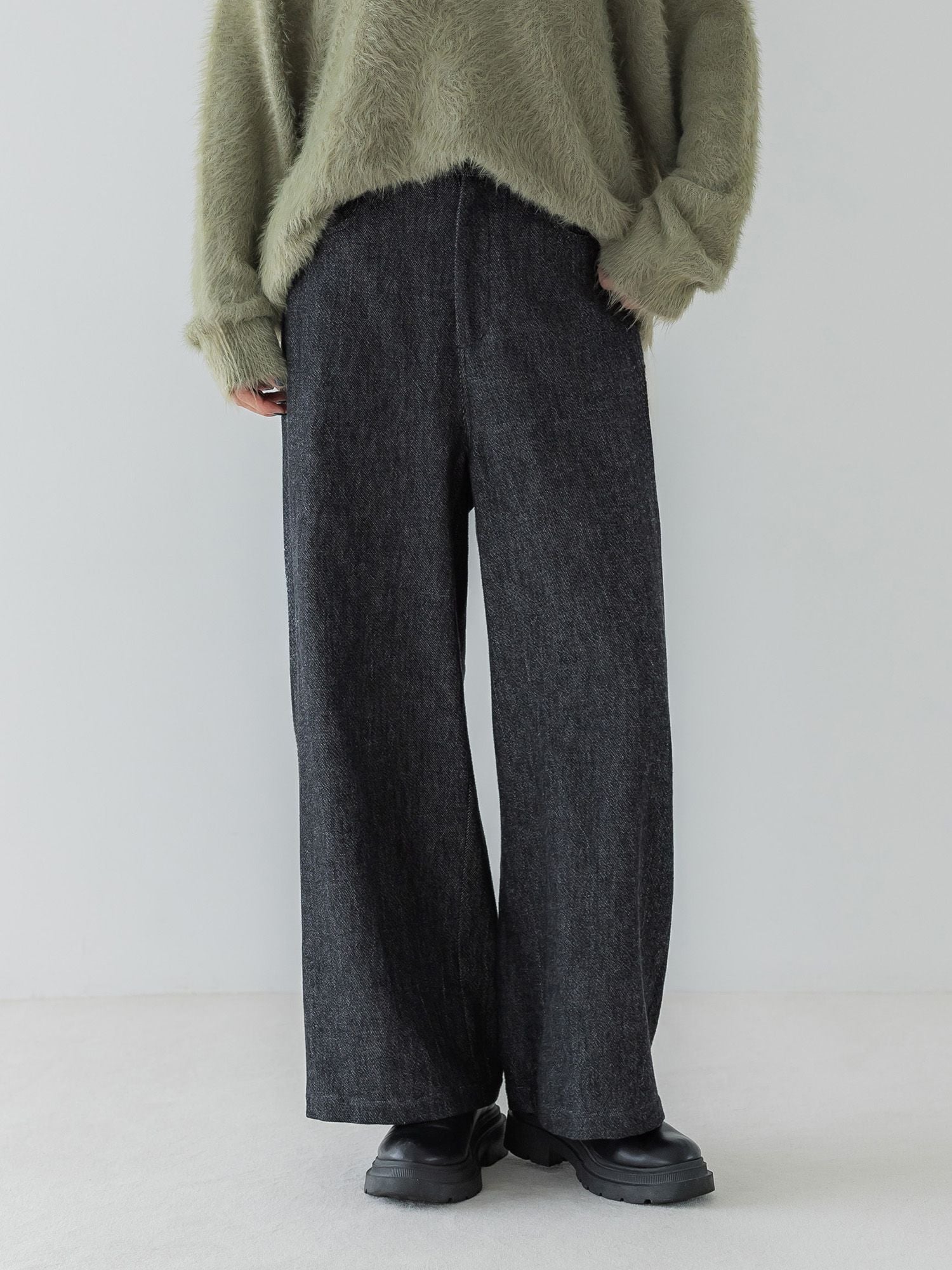 川村セット crewre online store / ソフトツイストデニムワイドパンツ