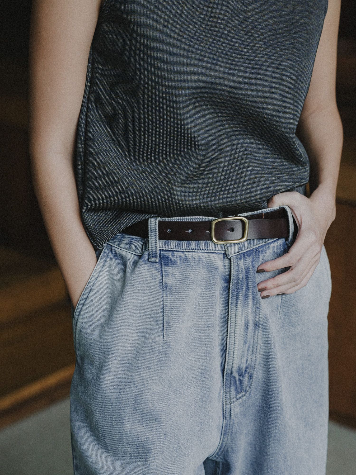 crewre online store / ボタンスタッズレザーベルト