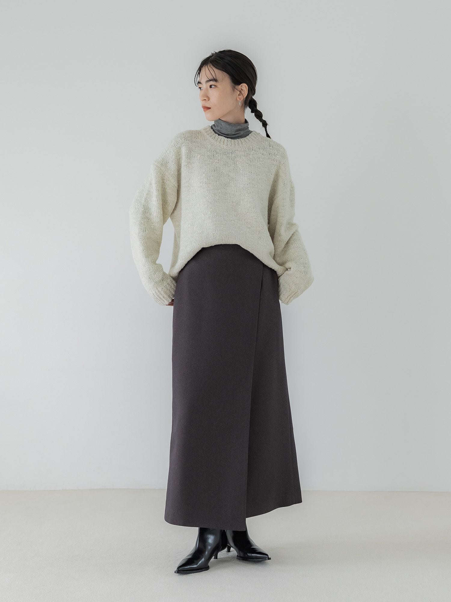 crewre online store / ミックスヤーンクルーネックニット
