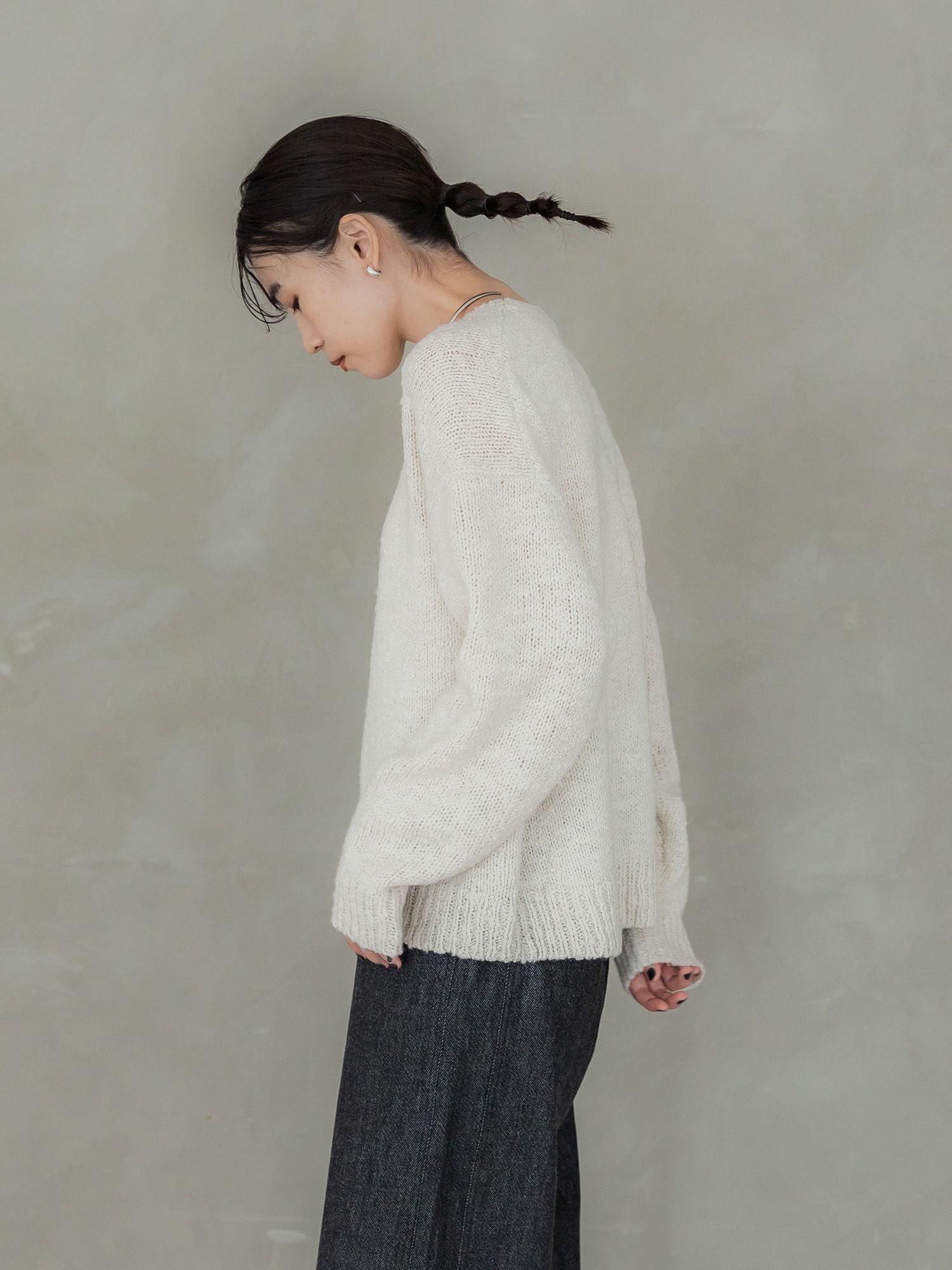 crewre online store / ミックスヤーンクルーネックニット