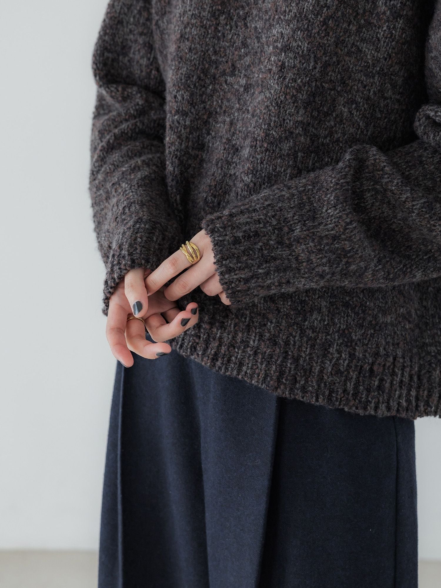 crewre online store / ミックスヤーンクルーネックニット