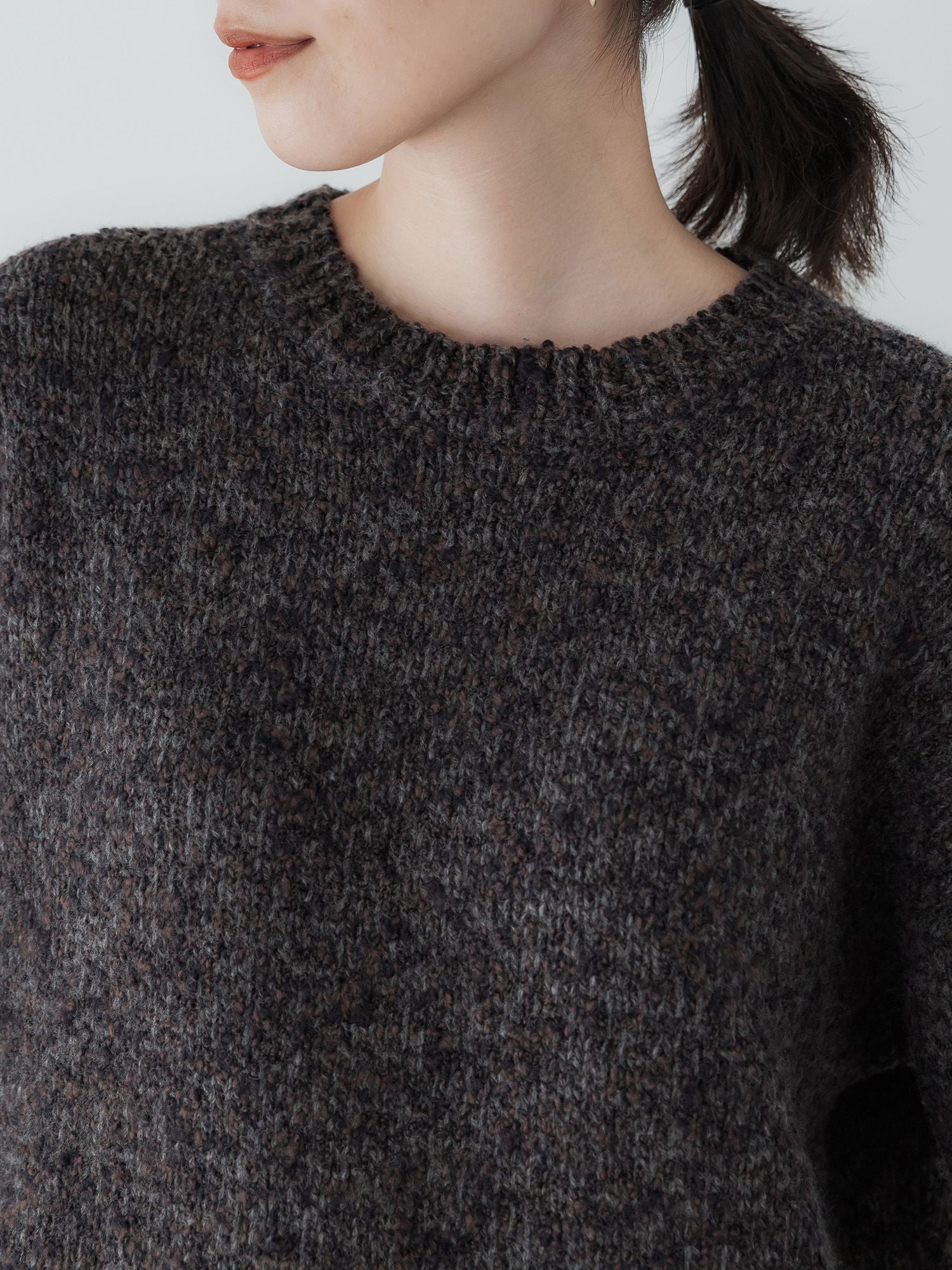 crewre online store / ミックスヤーンクルーネックニット