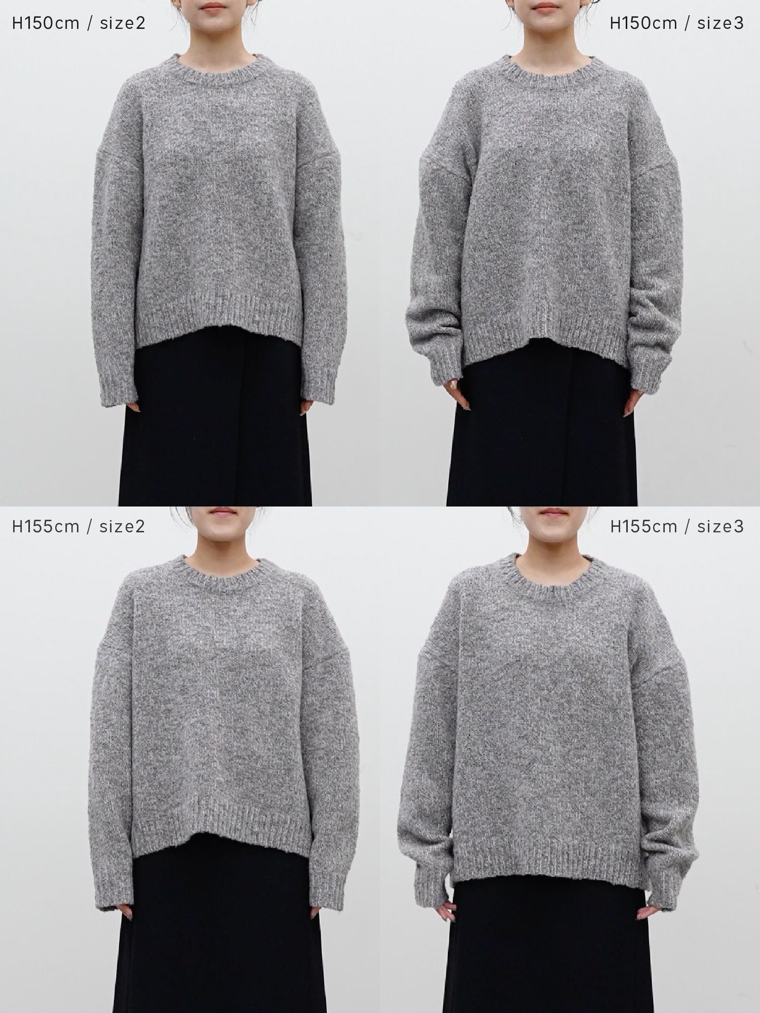 ミックスヤーンクルーネックニット