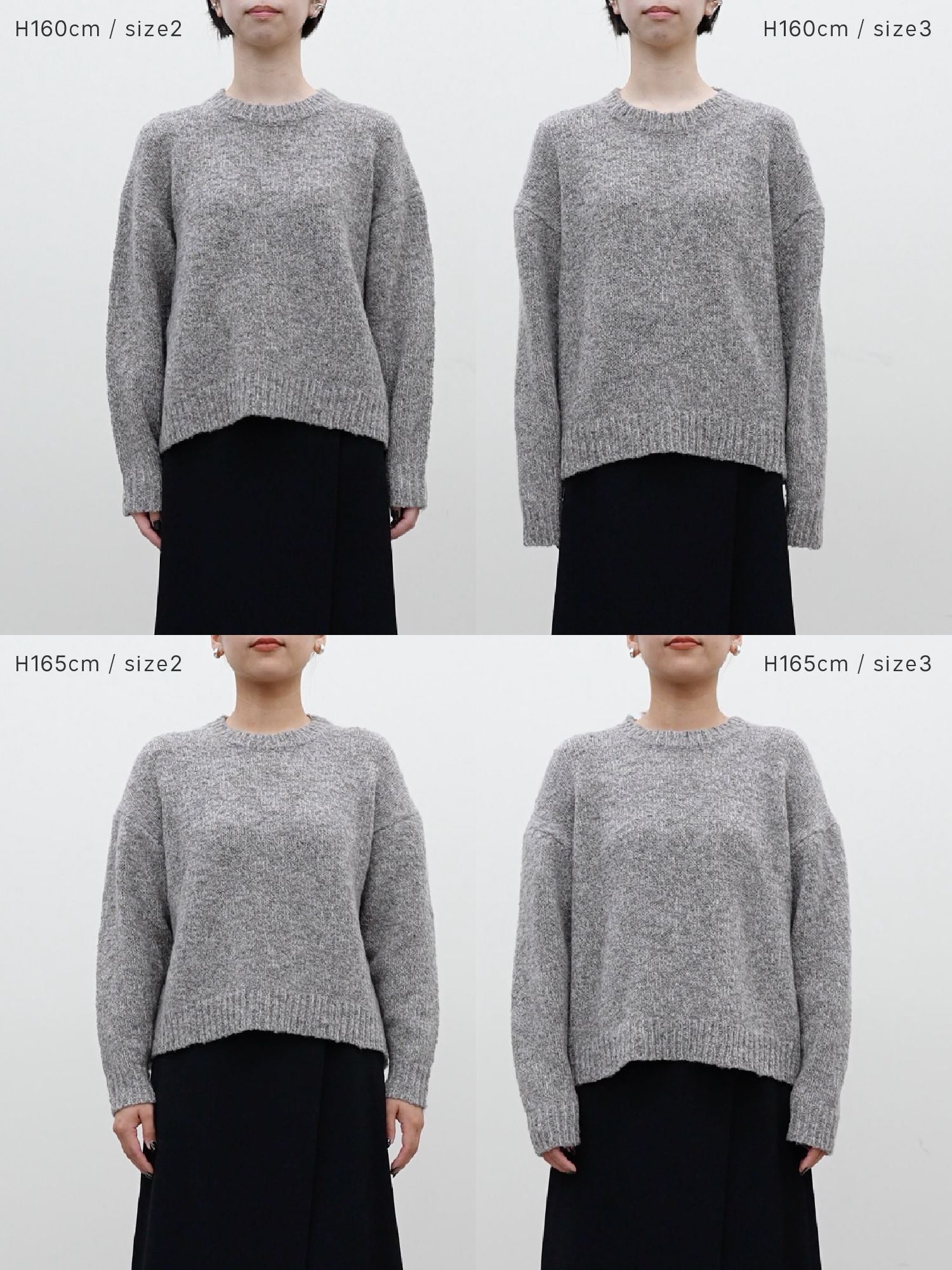 ミックスヤーンクルーネックニット