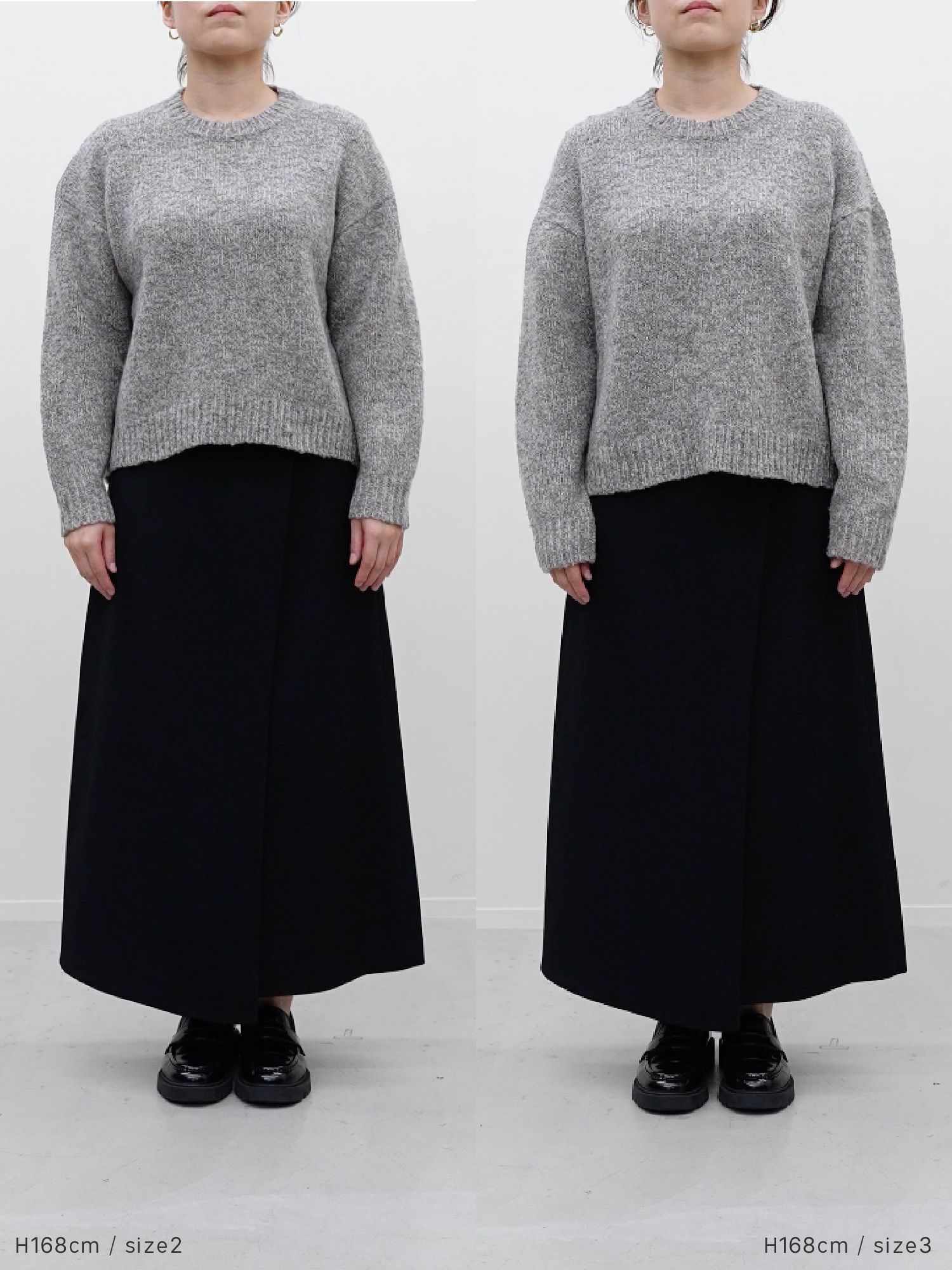 ミックスヤーンクルーネックニット