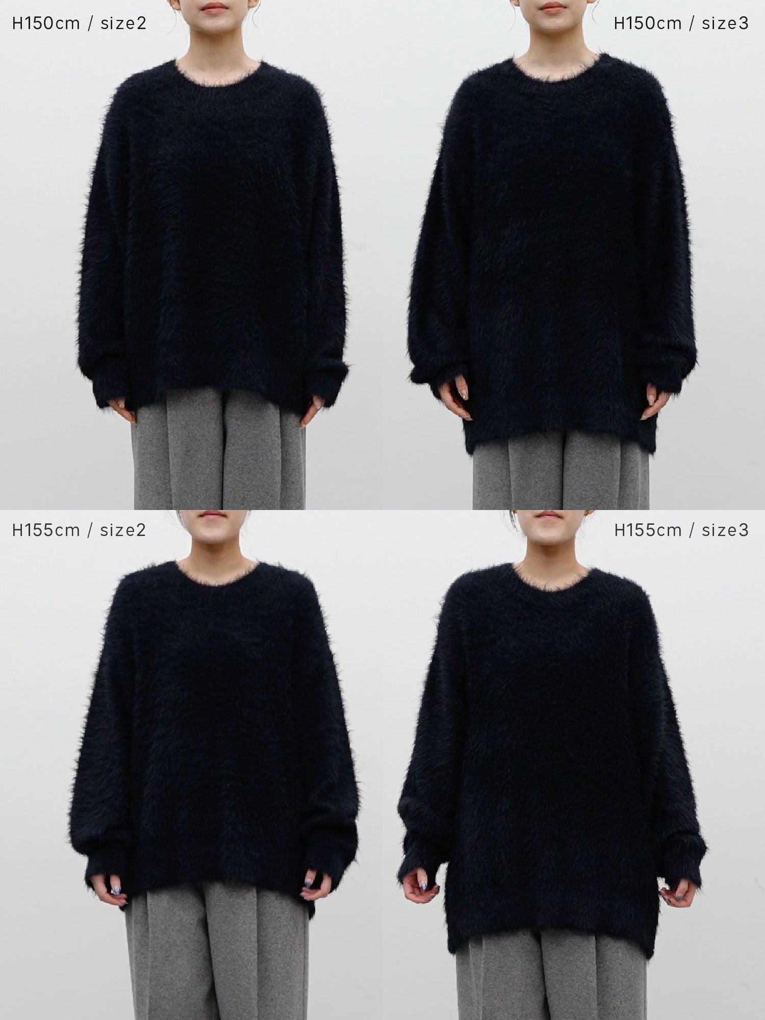 シャギークルーネックルーズニット