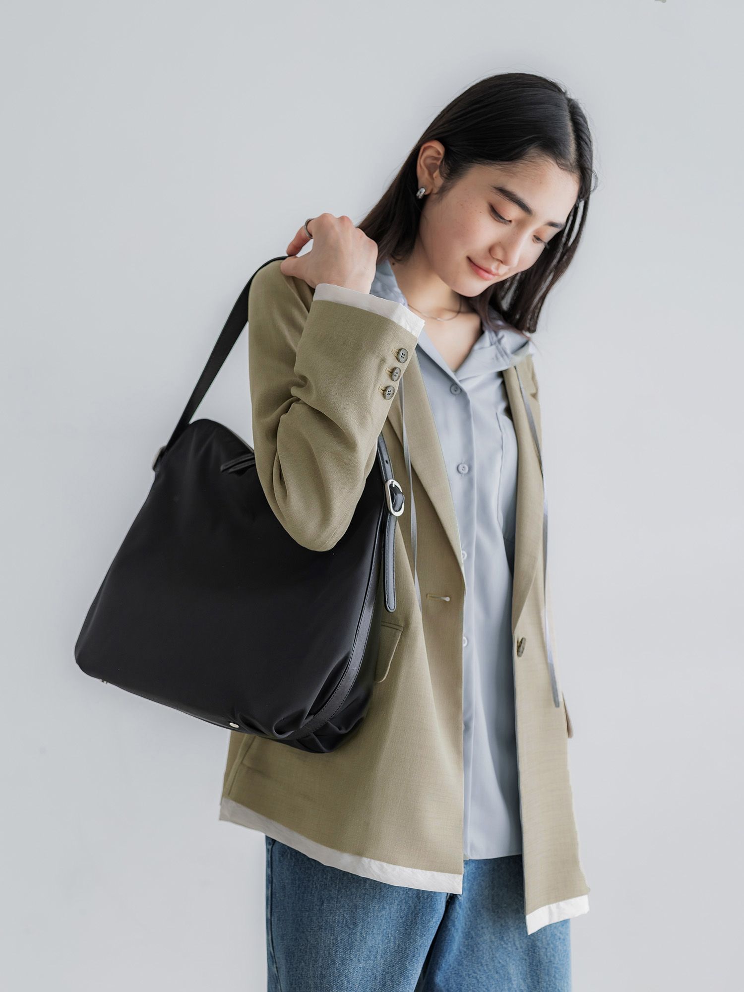 crewre online store / ナイロンレザーショルダーバッグ