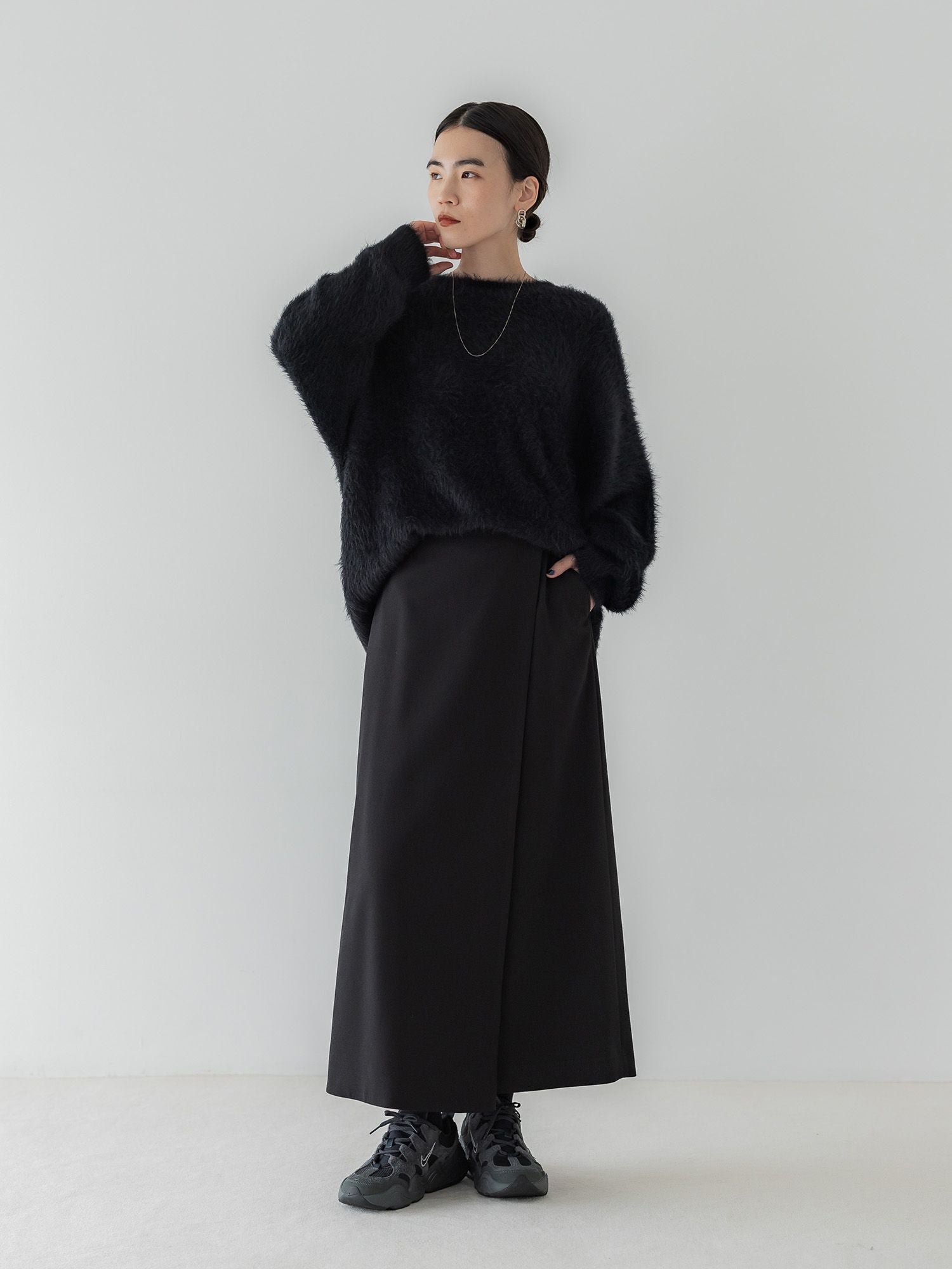 crewre online store / ウールライクラップロングスカート